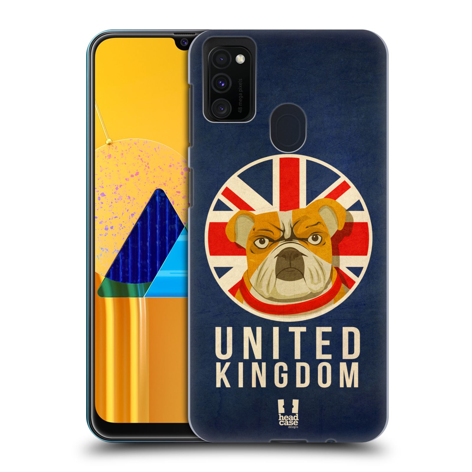 Zadní kryt na mobil Samsung Galaxy M21 vzor Patriotismus zvíře symbol Buldok UK