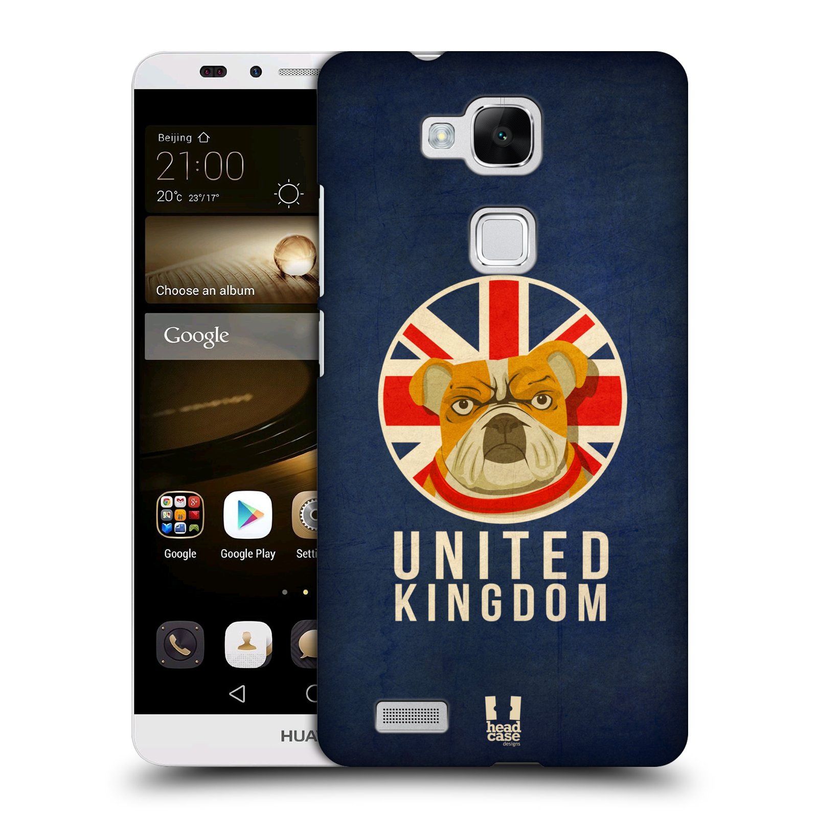 HEAD CASE plastový obal na mobil Huawei Mate 7 vzor Patriotismus zvíře symbol Buldok UK