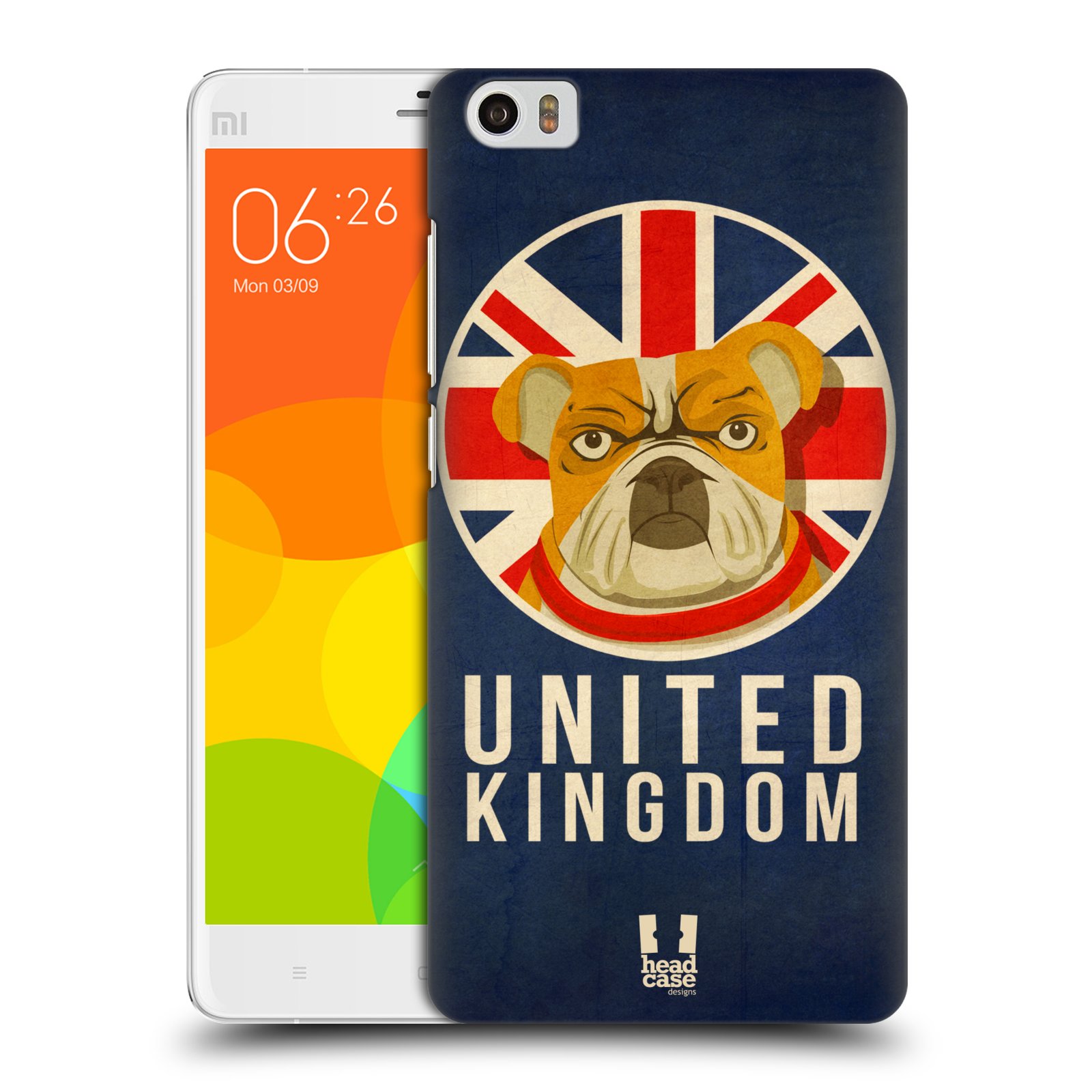 HEAD CASE pevný plastový obal na mobil XIAOMI Mi Note vzor Patriotismus zvíře symbol Buldok UK