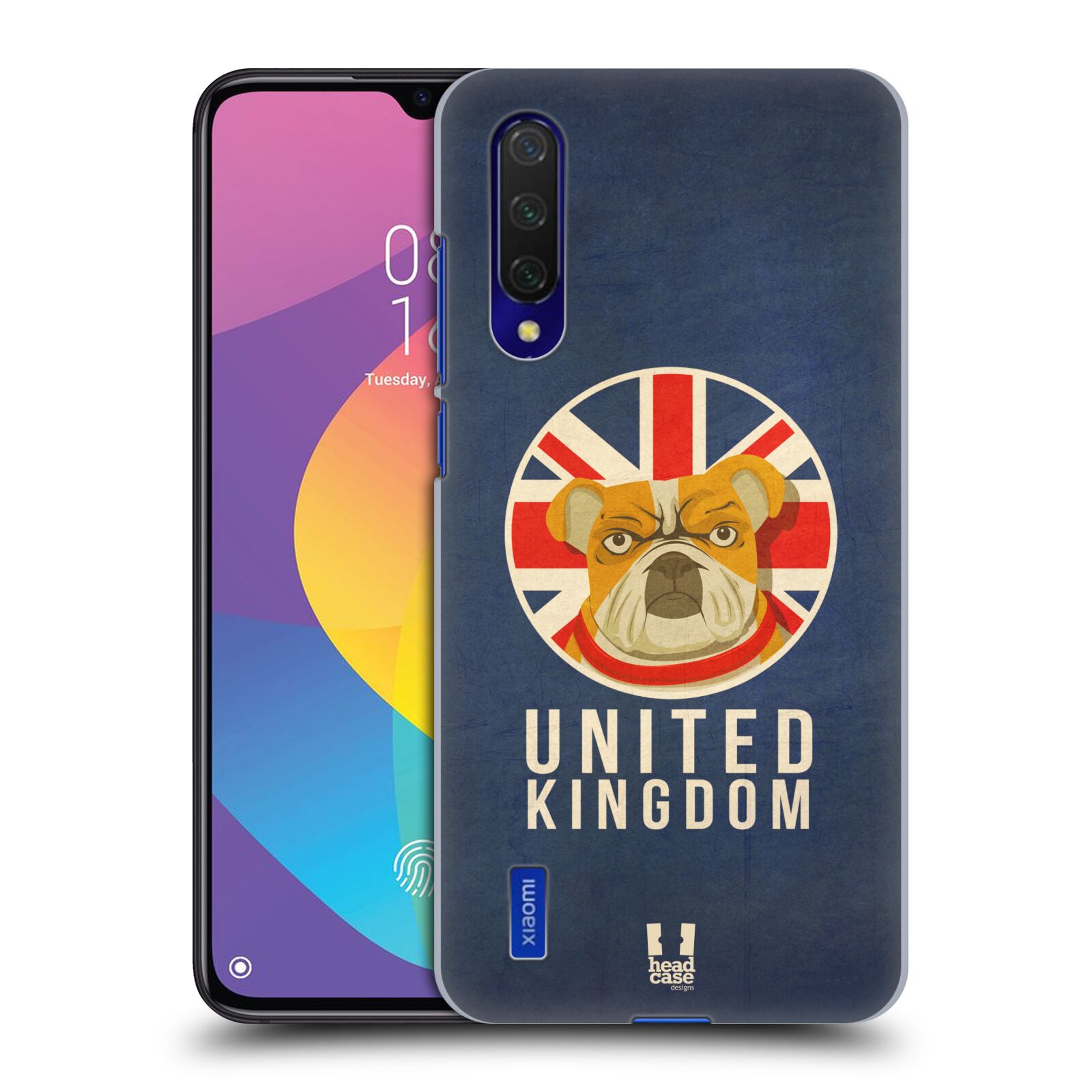 Zadní kryt na mobil Xiaomi MI 9 LITE vzor Patriotismus zvíře symbol Buldok UK