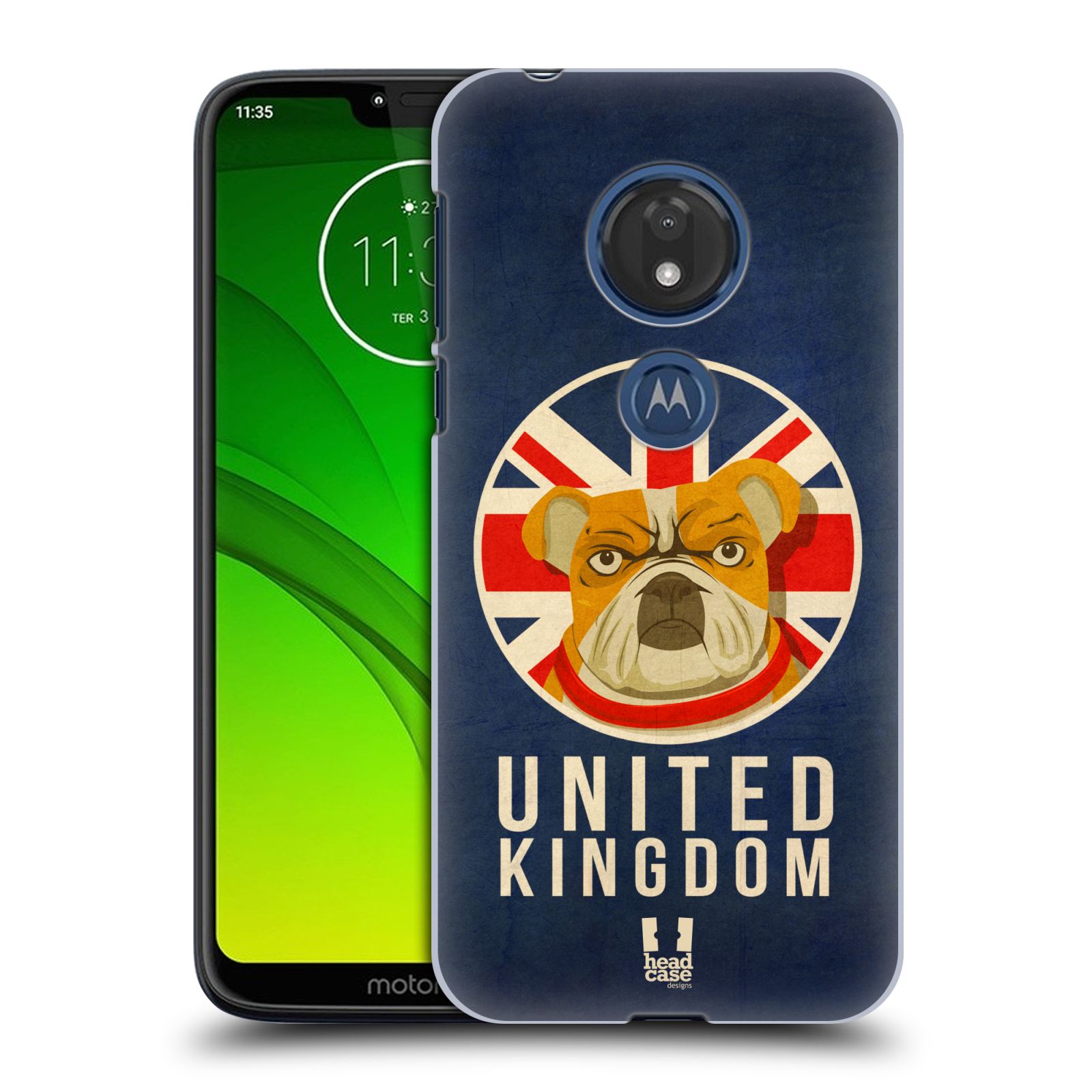 Pouzdro na mobil Motorola Moto G7 Play vzor Patriotismus zvíře symbol Buldok UK
