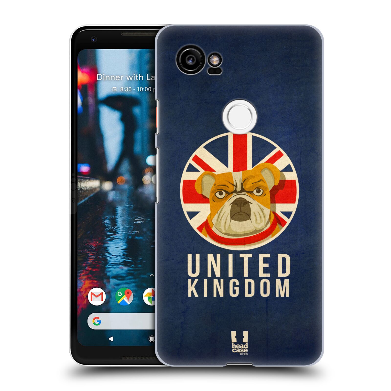 HEAD CASE plastový obal na mobil Google Pixel 2 XL vzor Patriotismus zvíře symbol Buldok UK