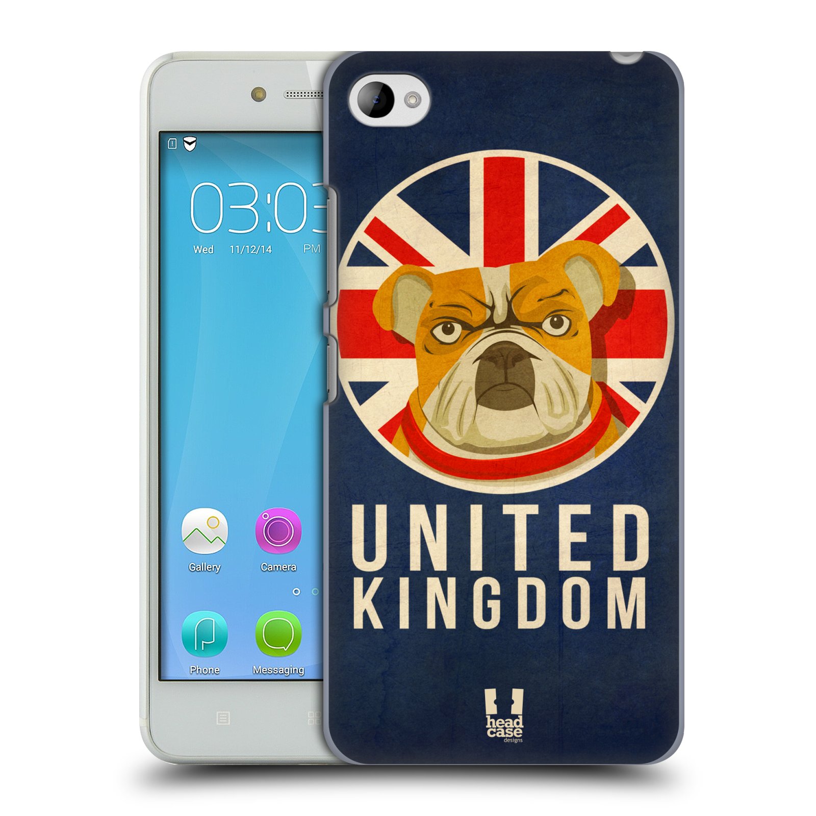 HEAD CASE pevný plastový obal na mobil LENOVO S90 vzor Patriotismus zvíře symbol Buldok UK