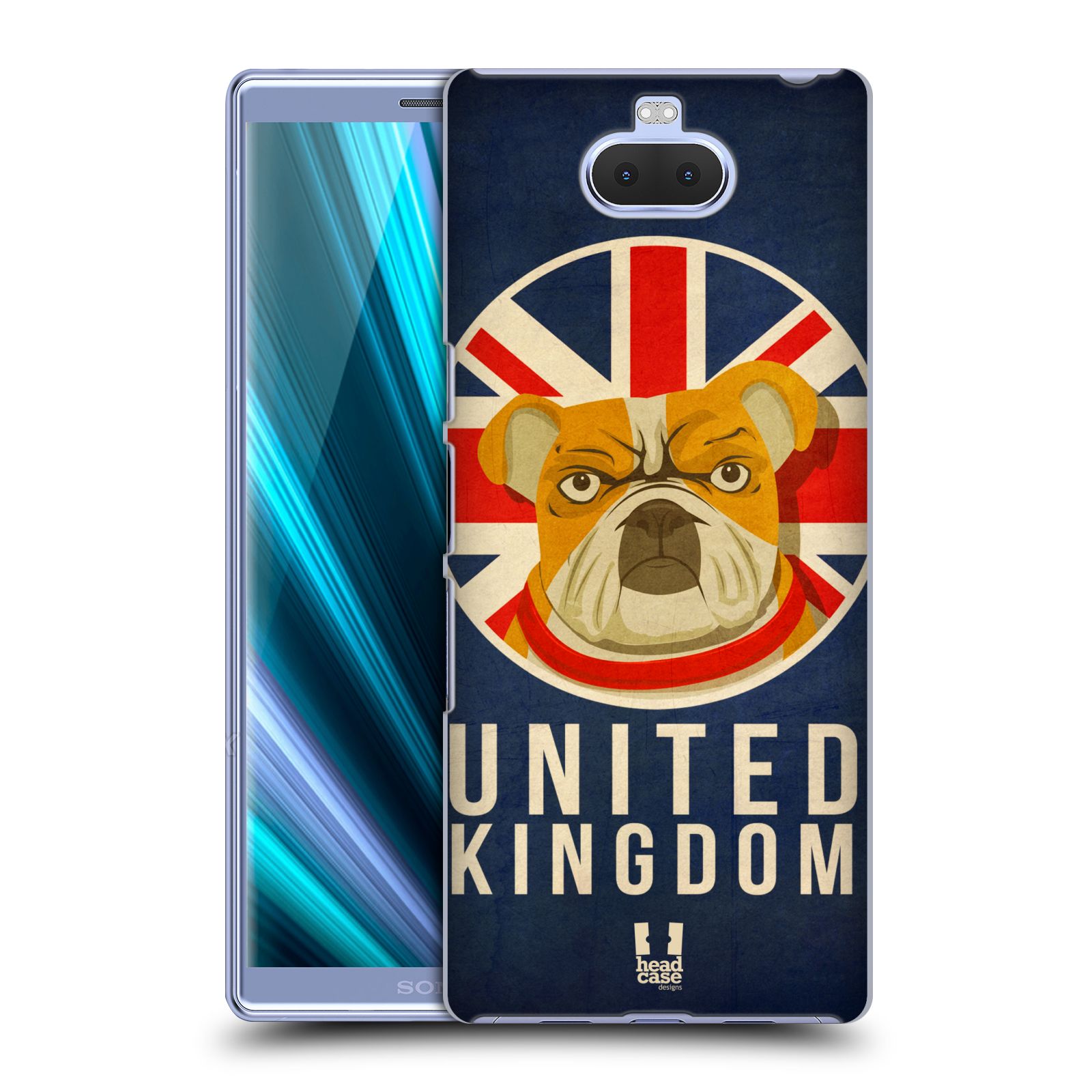Pouzdro na mobil Sony Xperia 10 - Head Case - vzor Patriotismus zvíře symbol Buldok UK