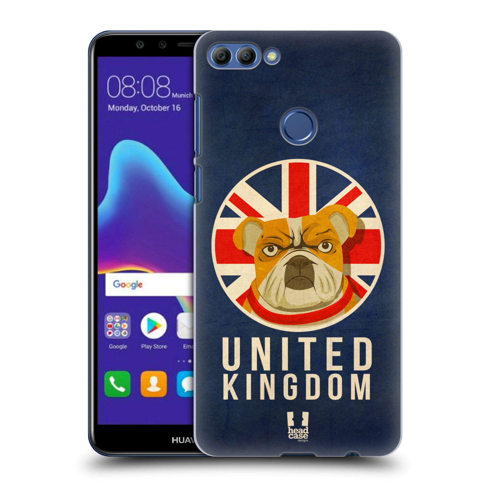 HEAD CASE plastový obal na mobil Huawei Y9 2018 vzor Patriotismus zvíře symbol Buldok UK