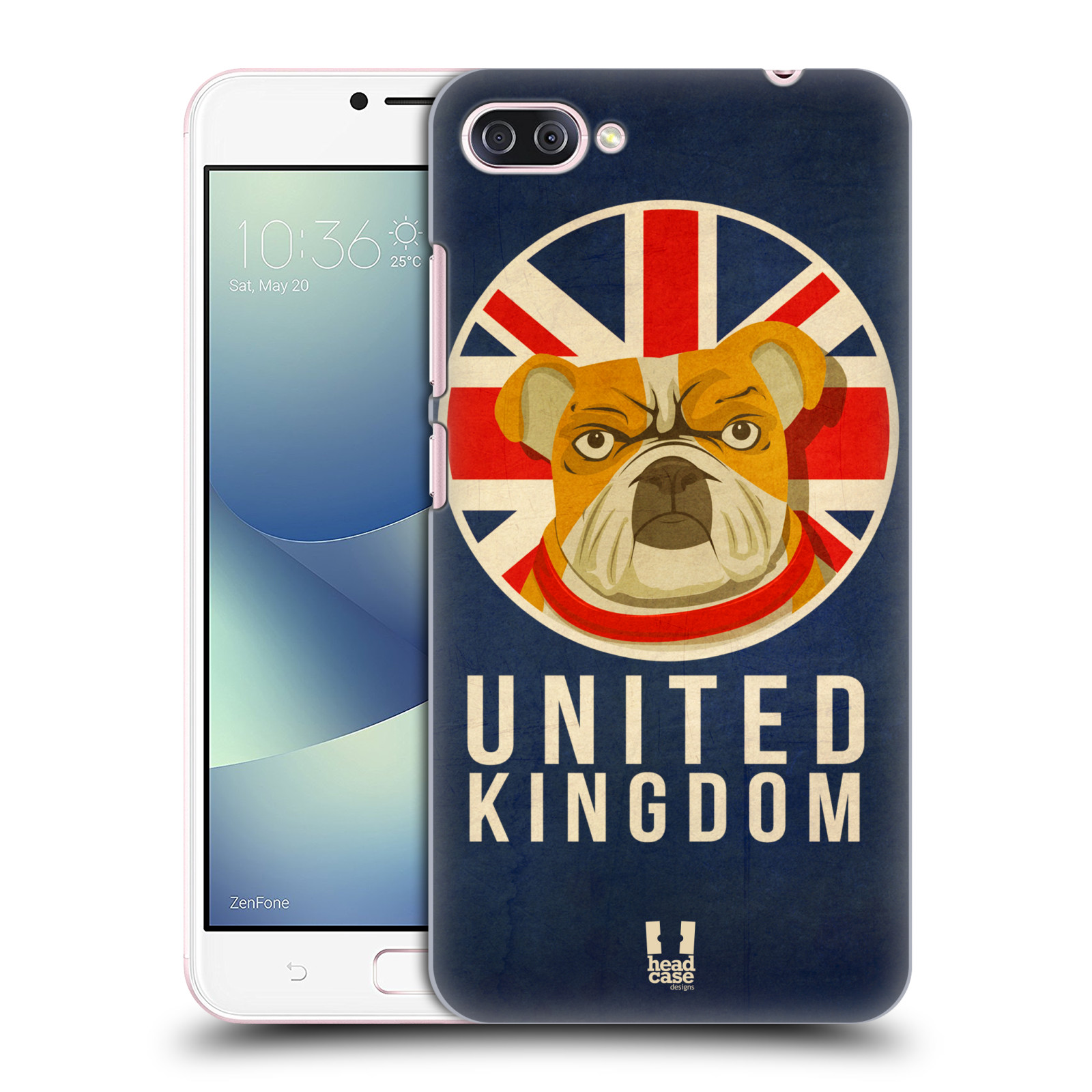 HEAD CASE plastový obal na mobil Asus Zenfone 4 MAX ZC554KL vzor Patriotismus zvíře symbol Buldok UK