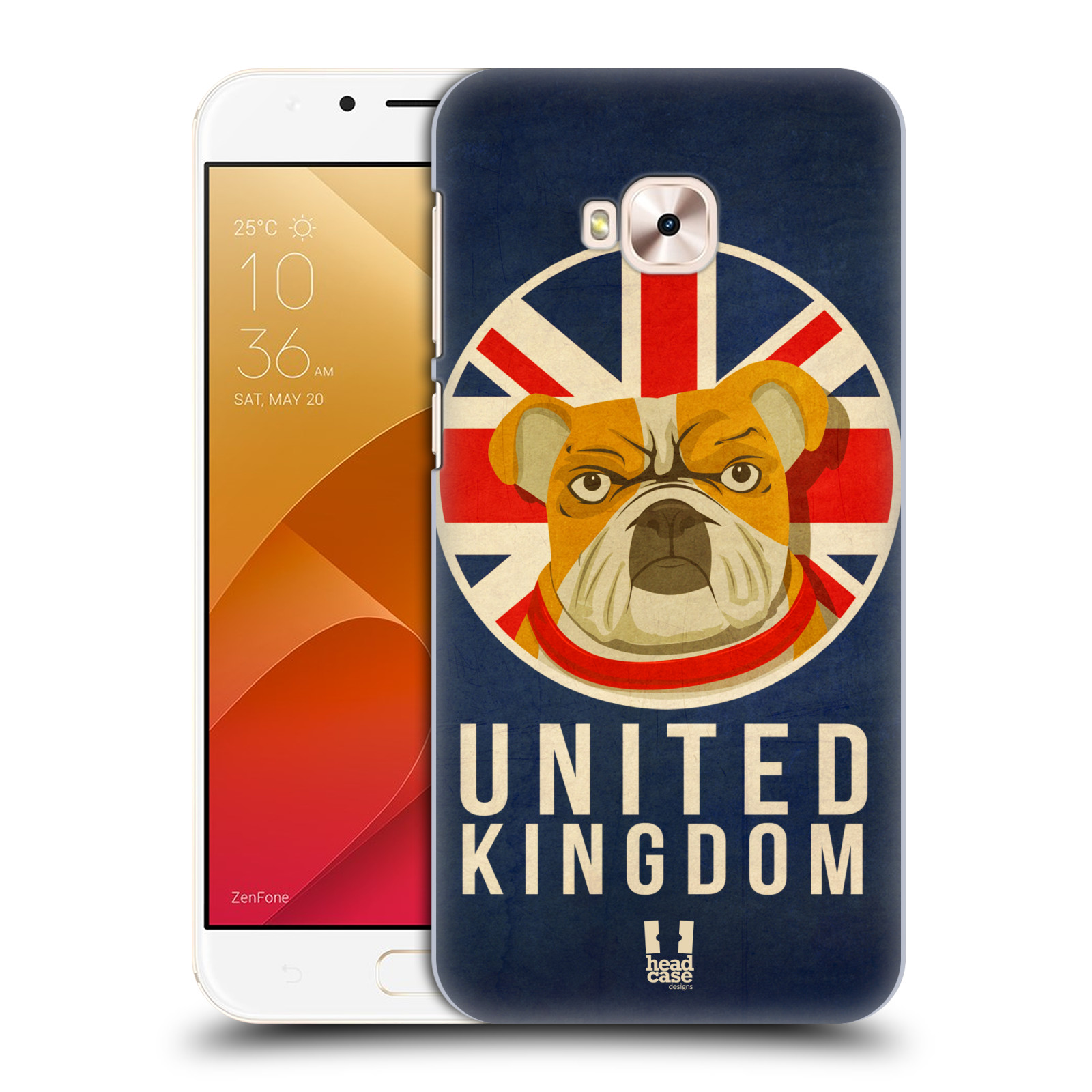 HEAD CASE plastový obal na mobil Asus Zenfone 4 Selfie Pro ZD552KL vzor Patriotismus zvíře symbol Buldok UK