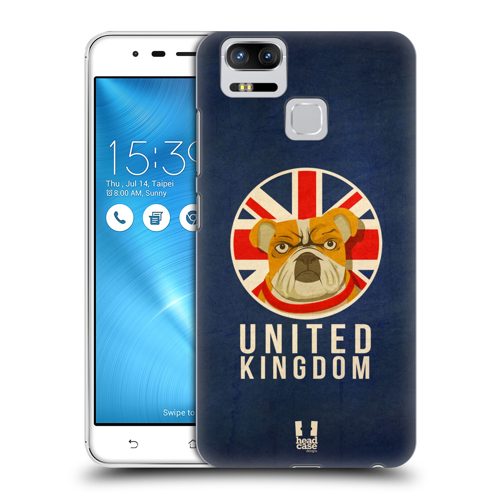 HEAD CASE plastový obal na mobil Asus Zenfone 3 Zoom ZE553KL vzor Patriotismus zvíře symbol Buldok UK
