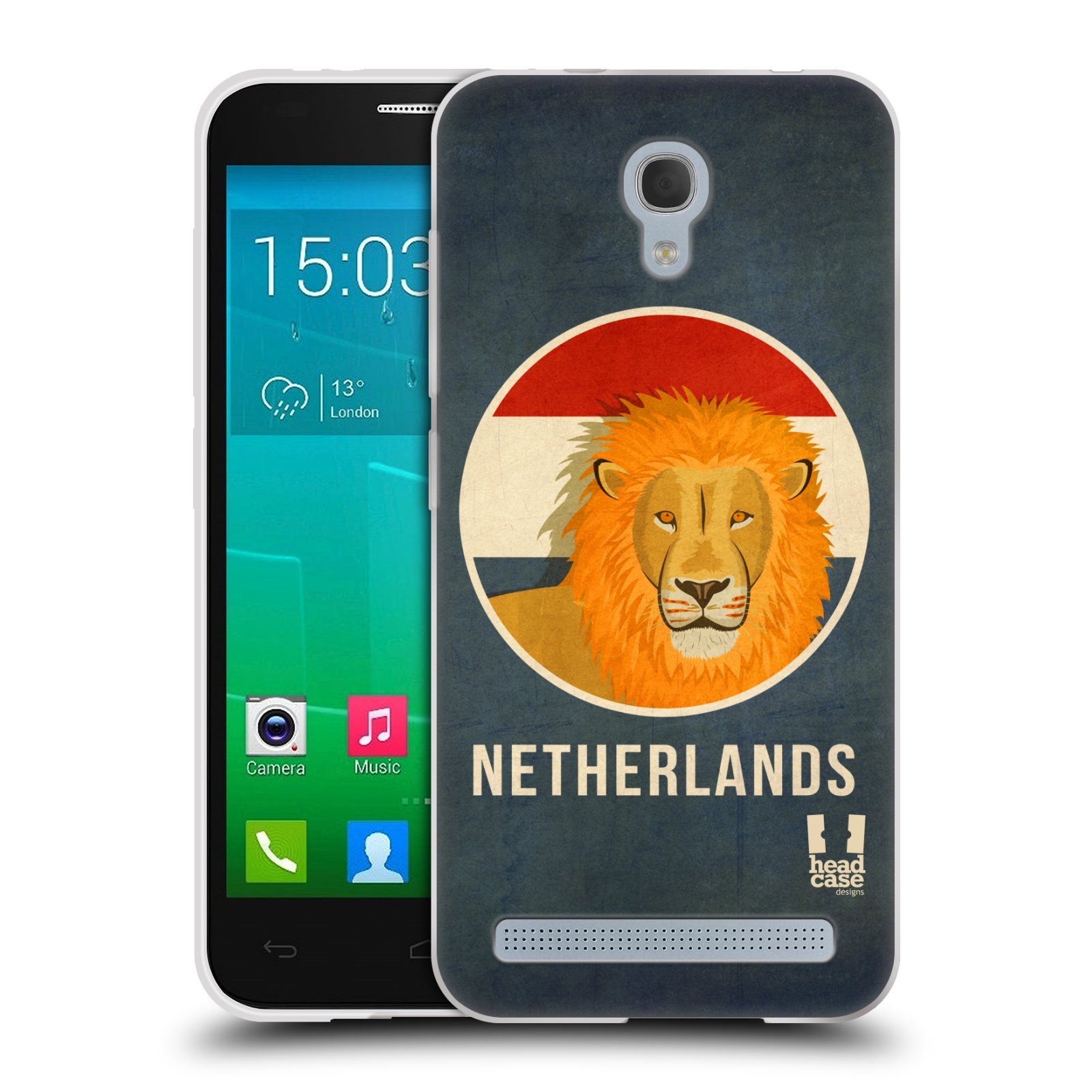 HEAD CASE silikonový obal na mobil Alcatel Idol 2 MINI S 6036Y vzor Patriotismus zvíře symbol HOLANDSKO LEV