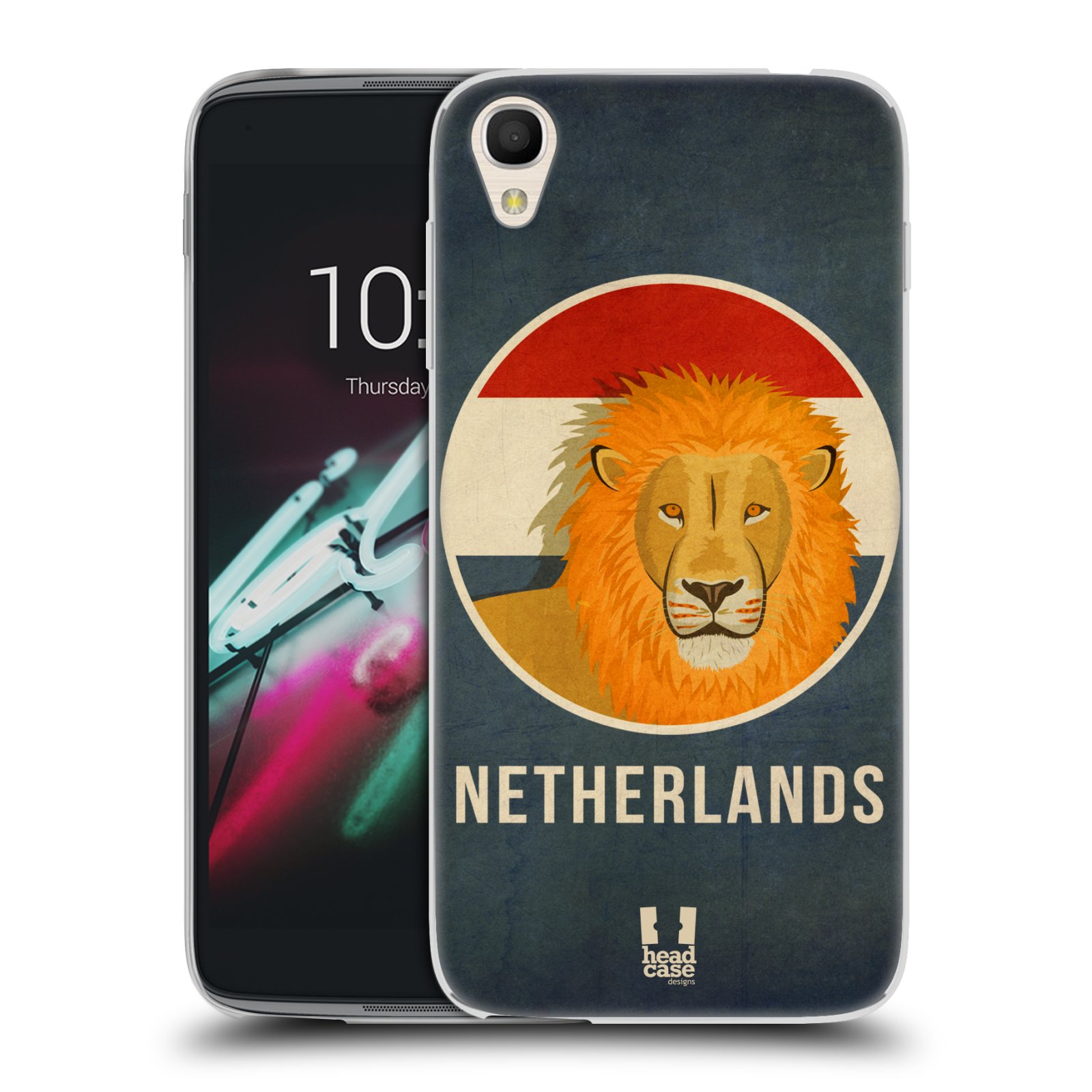HEAD CASE silikonový obal na mobil Alcatel Idol 3 OT-6039Y (4.7) vzor Patriotismus zvíře symbol HOLANDSKO LEV