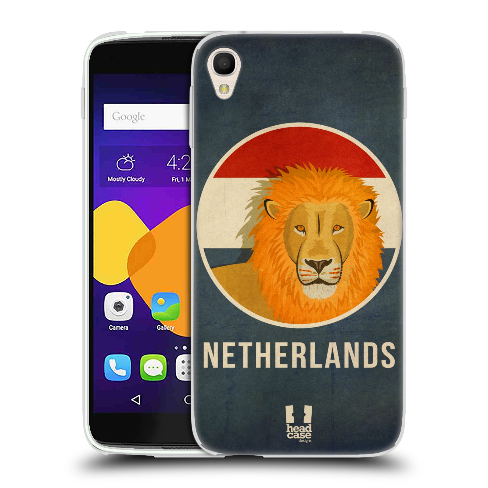 HEAD CASE silikonový obal na mobil Alcatel Idol 3 OT-6045Y (5.5) vzor Patriotismus zvíře symbol HOLANDSKO LEV