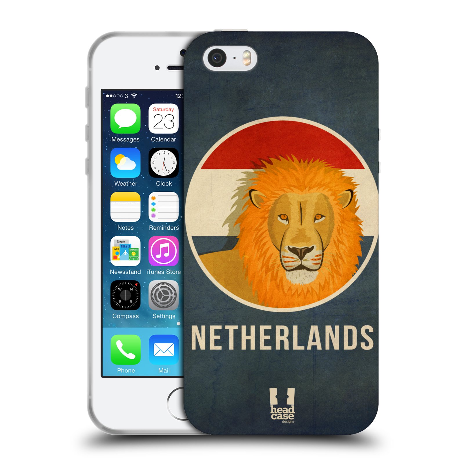 HEAD CASE silikonový obal na mobil Apple Iphone 5/5S vzor Patriotismus zvíře symbol HOLANDSKO LEV