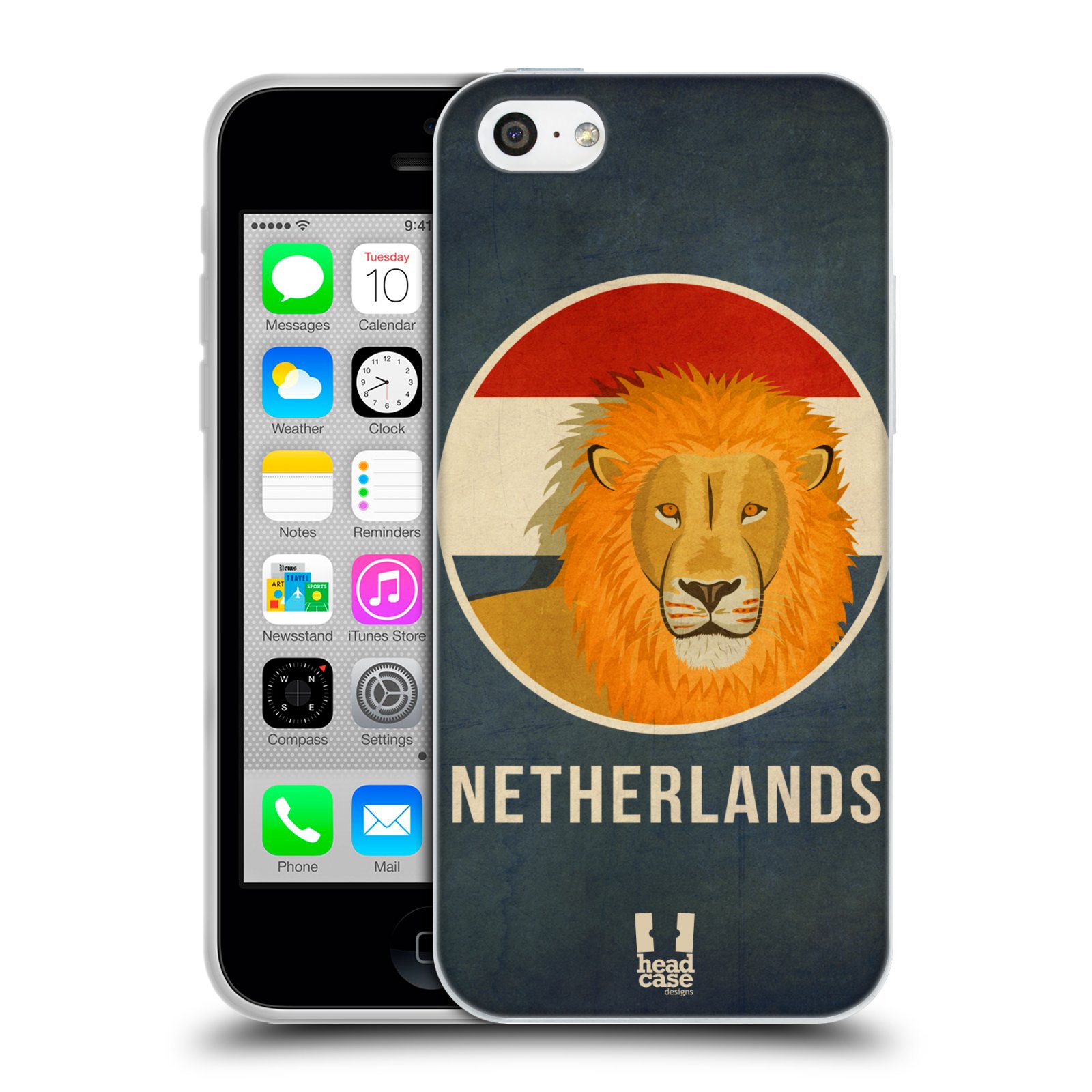 HEAD CASE silikonový obal na mobil Apple Iphone 5C vzor Patriotismus zvíře symbol HOLANDSKO LEV