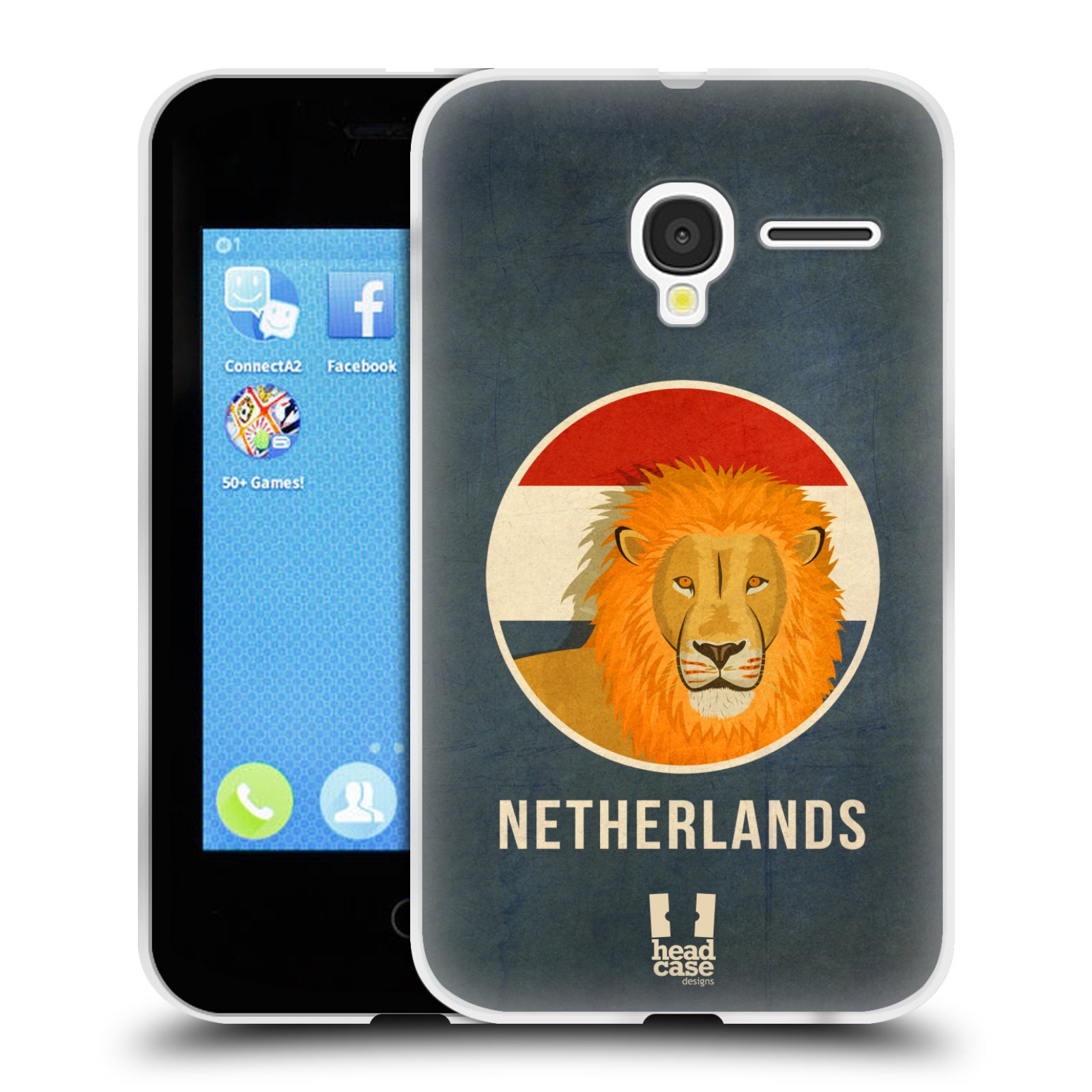 HEAD CASE silikonový obal na mobil Alcatel PIXI 3 OT-4022D (3,5 palcový displej) vzor Patriotismus zvíře symbol HOLANDSKO LEV