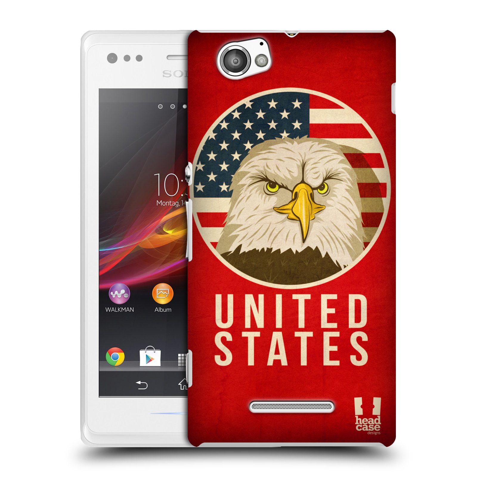HEAD CASE plastový obal na mobil Sony Xperia M vzor Patriotismus zvíře symbol USA OREL