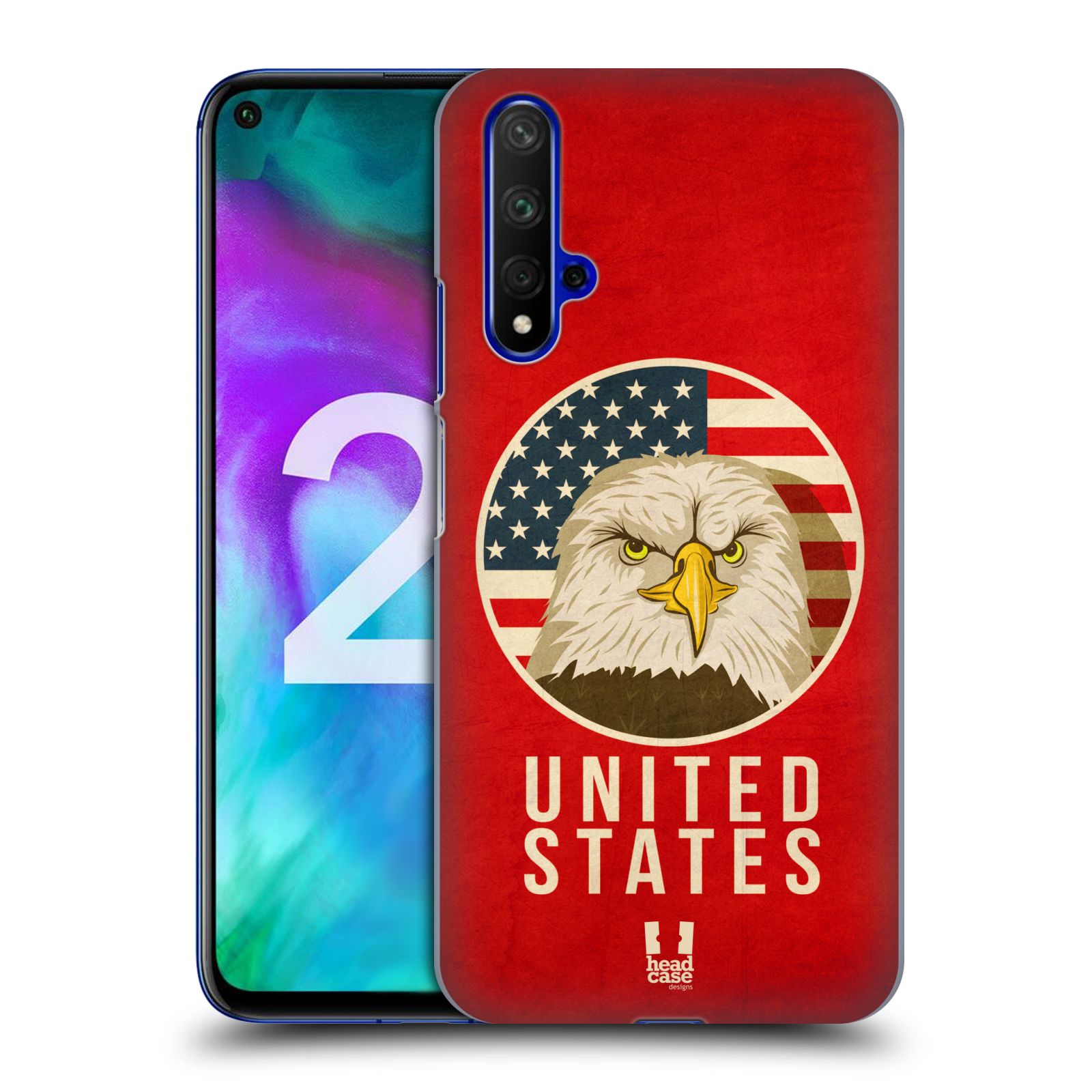 Pouzdro na mobil Honor 20 - HEAD CASE - vzor Patriotismus zvíře symbol USA OREL