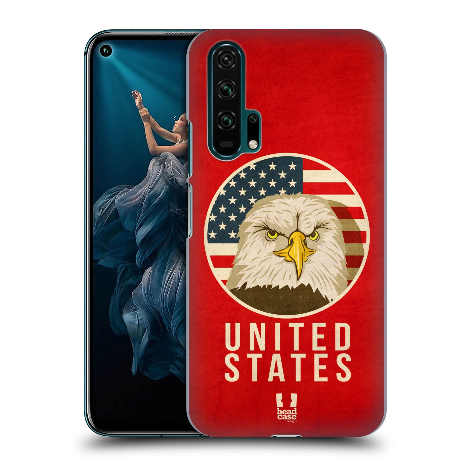 Pouzdro na mobil Honor 20 PRO - HEAD CASE - vzor Patriotismus zvíře symbol USA OREL