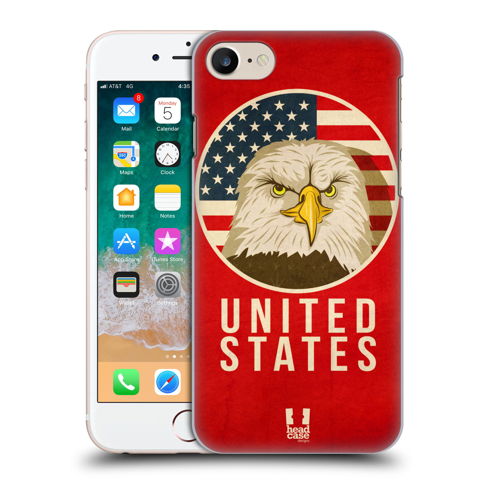 HEAD CASE plastový obal na mobil Apple Iphone 7 vzor Patriotismus zvíře symbol USA OREL