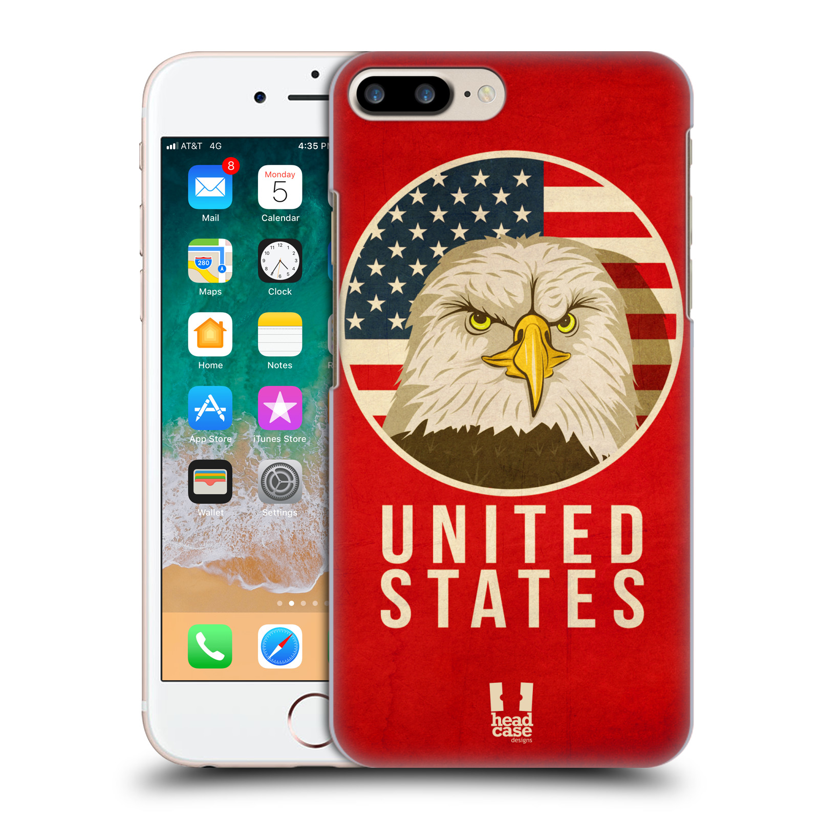 HEAD CASE plastový obal na mobil Apple Iphone 7 PLUS vzor Patriotismus zvíře symbol USA OREL