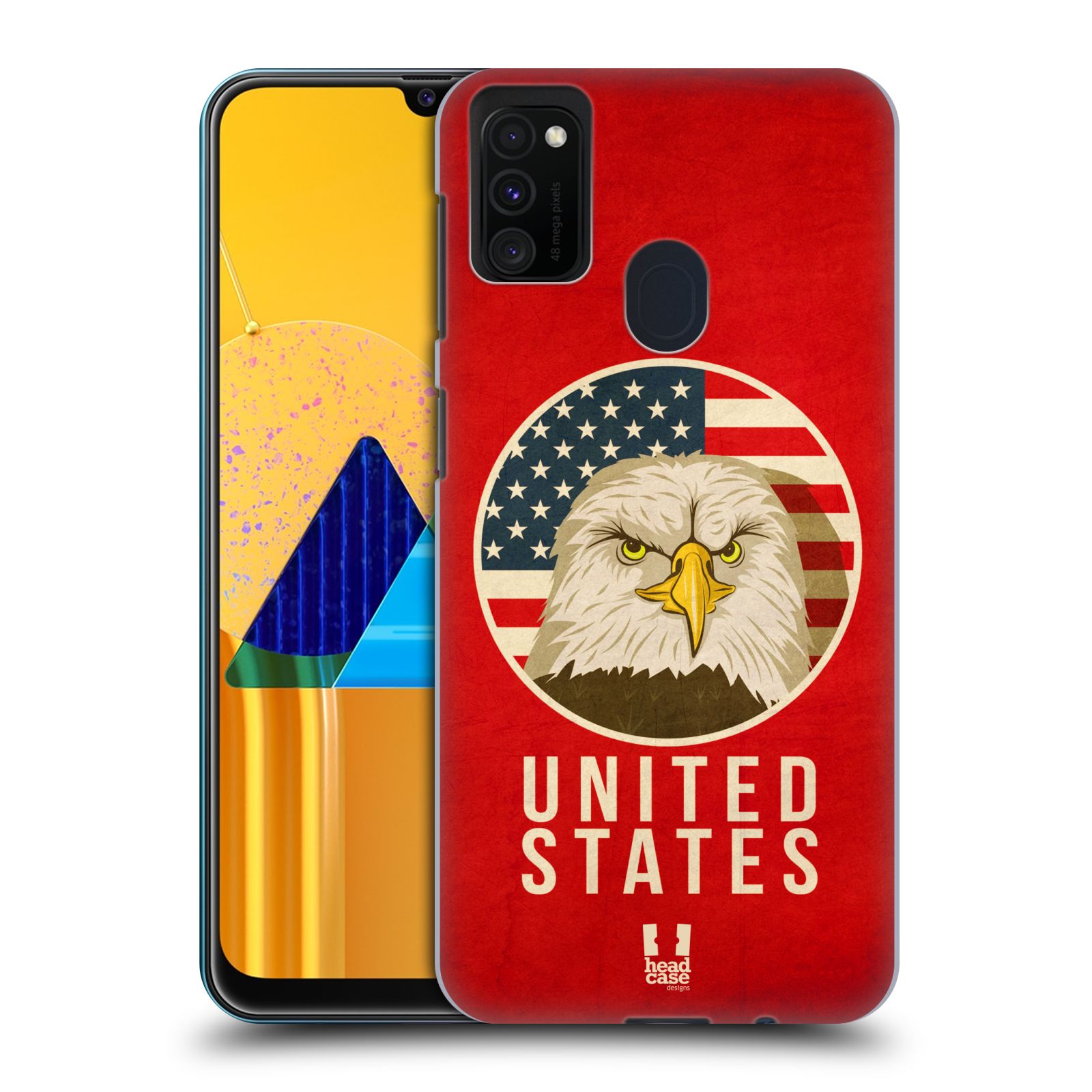 Zadní kryt na mobil Samsung Galaxy M21 vzor Patriotismus zvíře symbol USA OREL