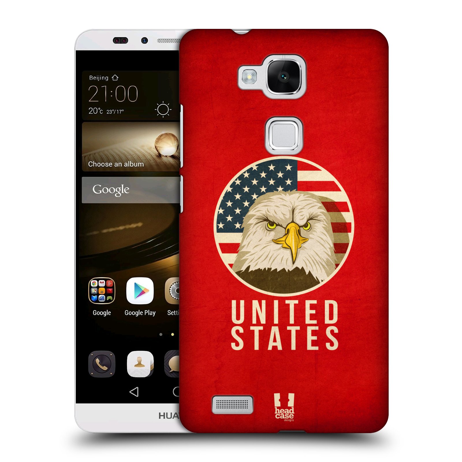 HEAD CASE plastový obal na mobil Huawei Mate 7 vzor Patriotismus zvíře symbol USA OREL