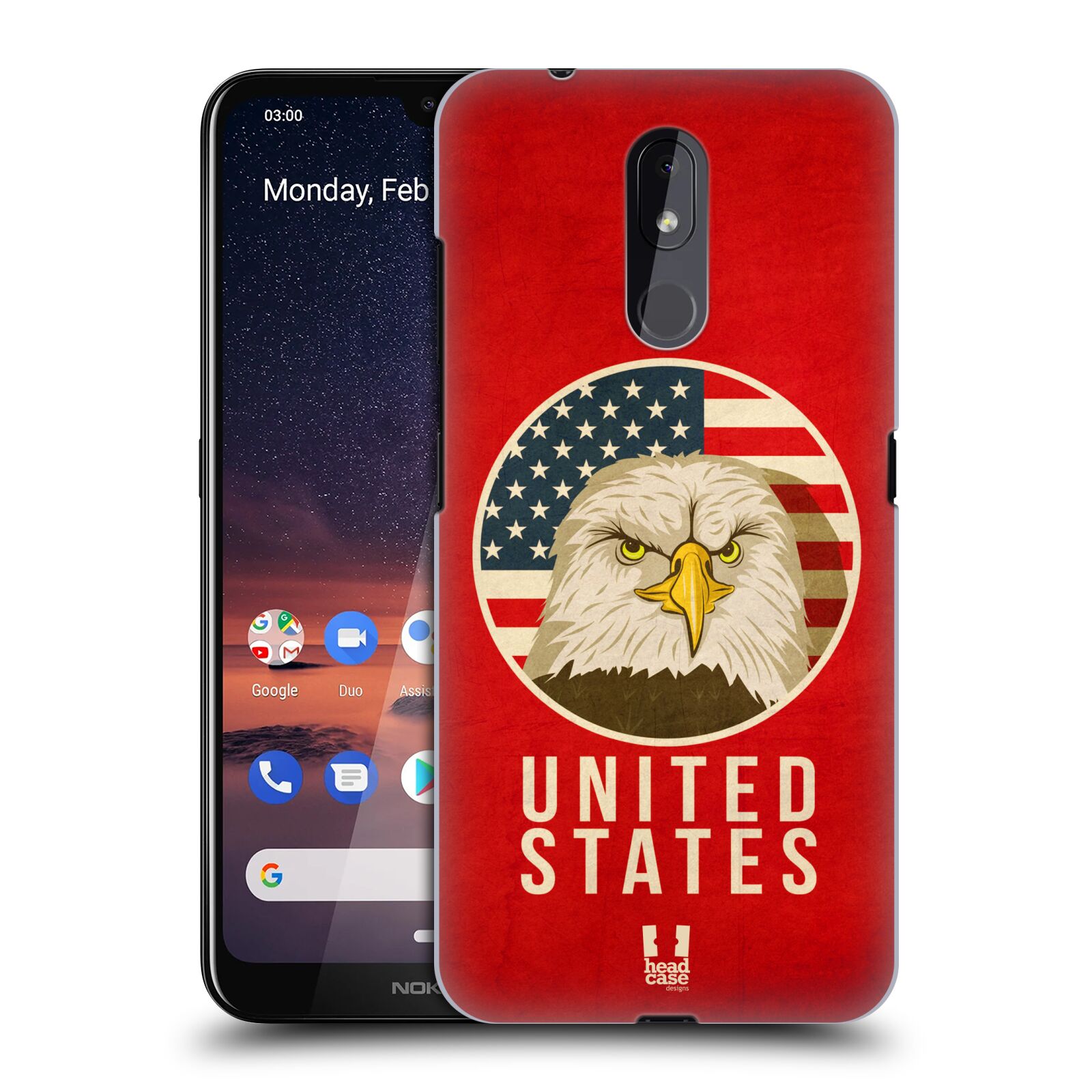 Pouzdro na mobil Nokia 3.2 - HEAD CASE - vzor Patriotismus zvíře symbol USA OREL