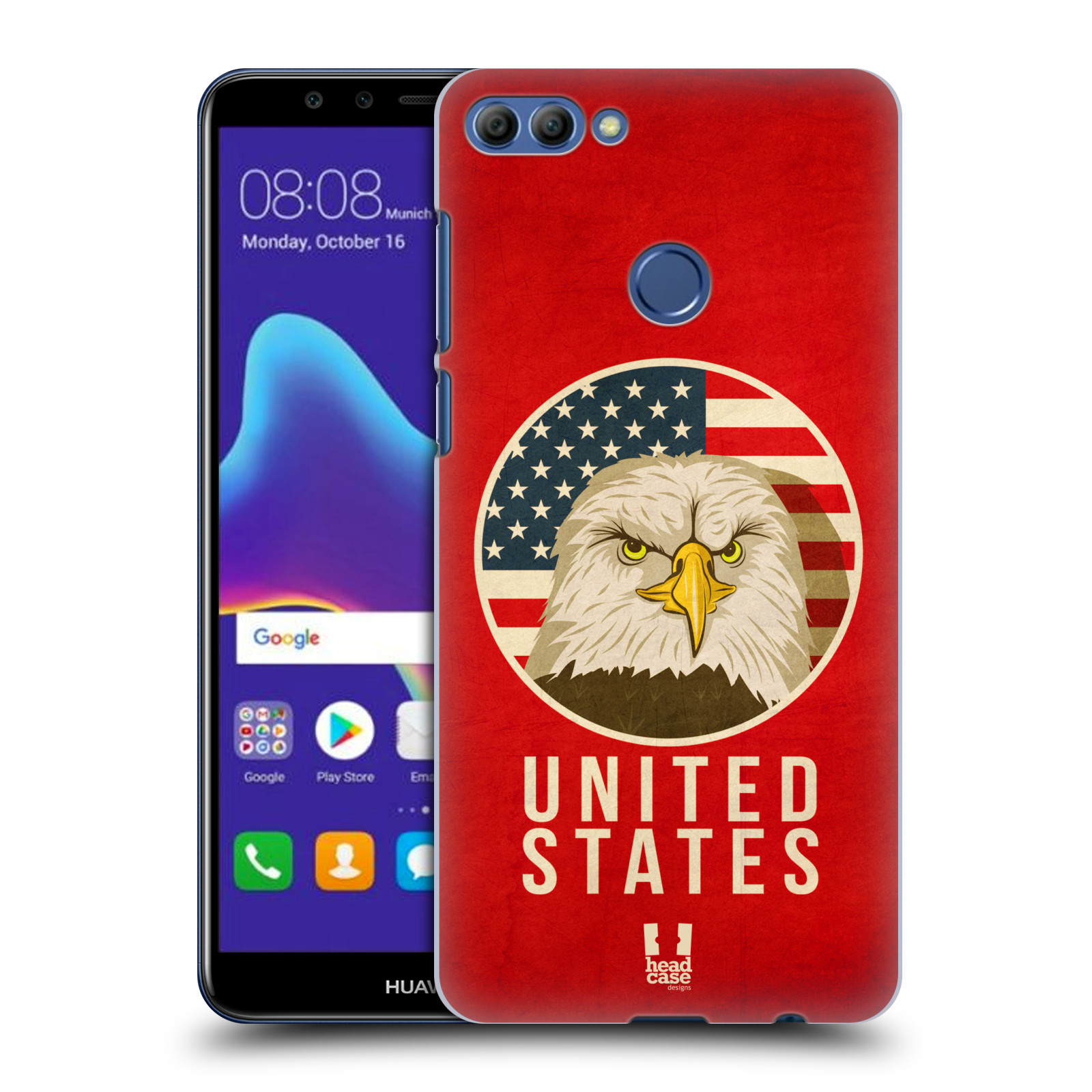 HEAD CASE plastový obal na mobil Huawei Y9 2018 vzor Patriotismus zvíře symbol USA OREL
