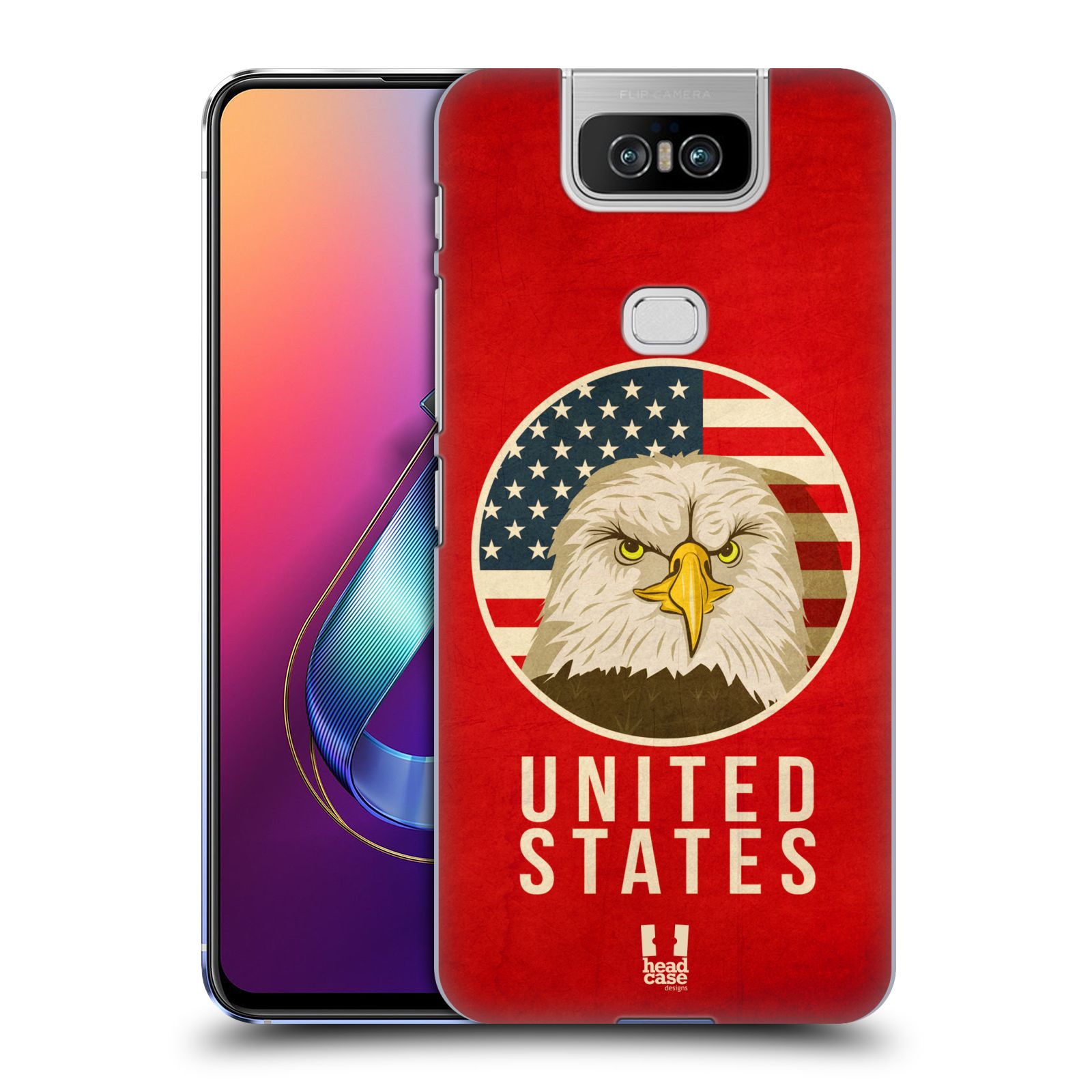 Pouzdro na mobil Asus Zenfone 6 ZS630KL - HEAD CASE - vzor Patriotismus zvíře symbol USA OREL