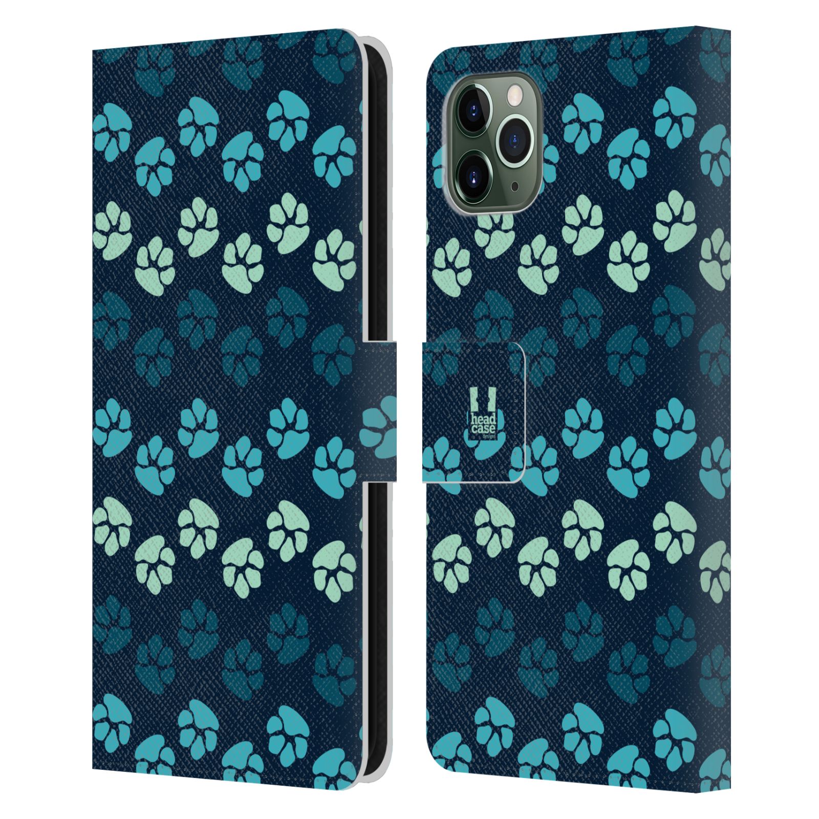 Pouzdro na mobil Apple Iphone 11 PRO MAX Pejsek ťapky modrá barva