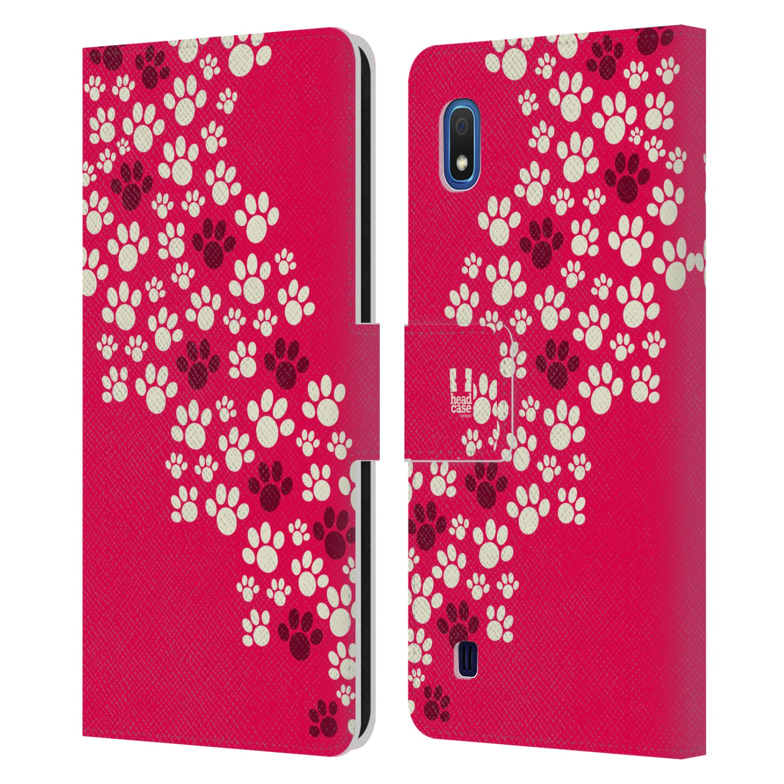 Pouzdro na mobil Samsung Galaxy A10 Pejsek ťapky růžová barva