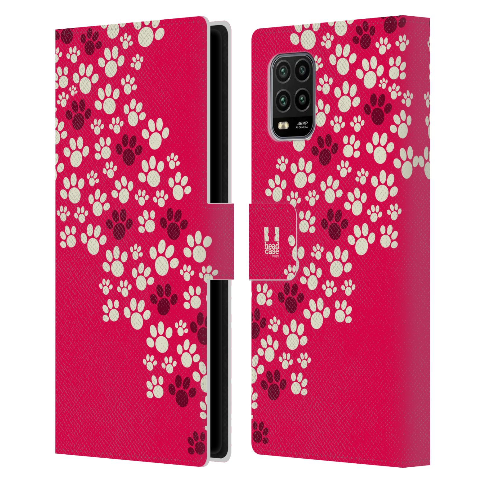 Pouzdro na mobil Xiaomi Mi 10 LITE Pejsek ťapky růžová barva