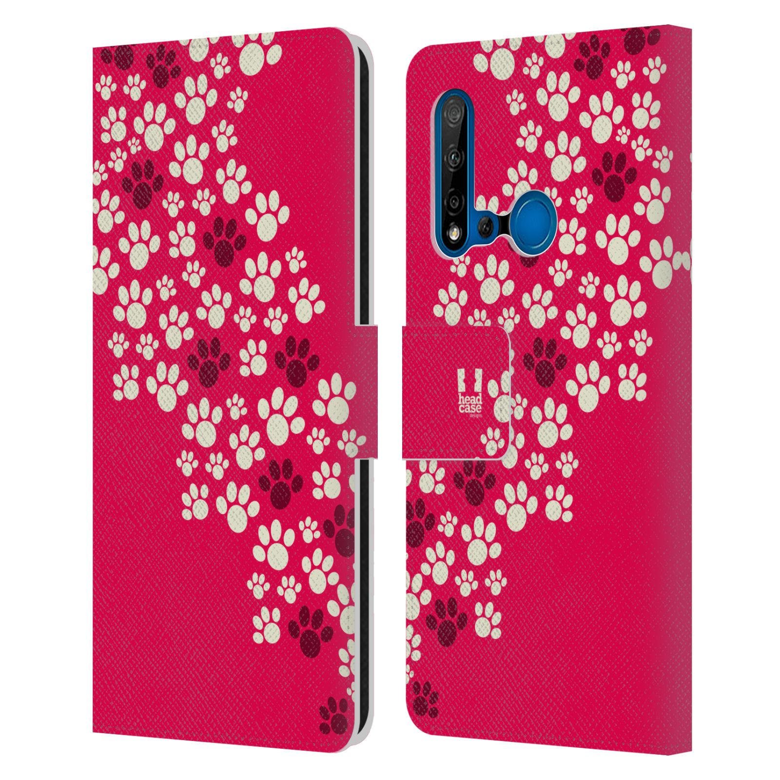 Pouzdro na mobil Huawei P20 LITE 2019 Pejsek ťapky růžová barva