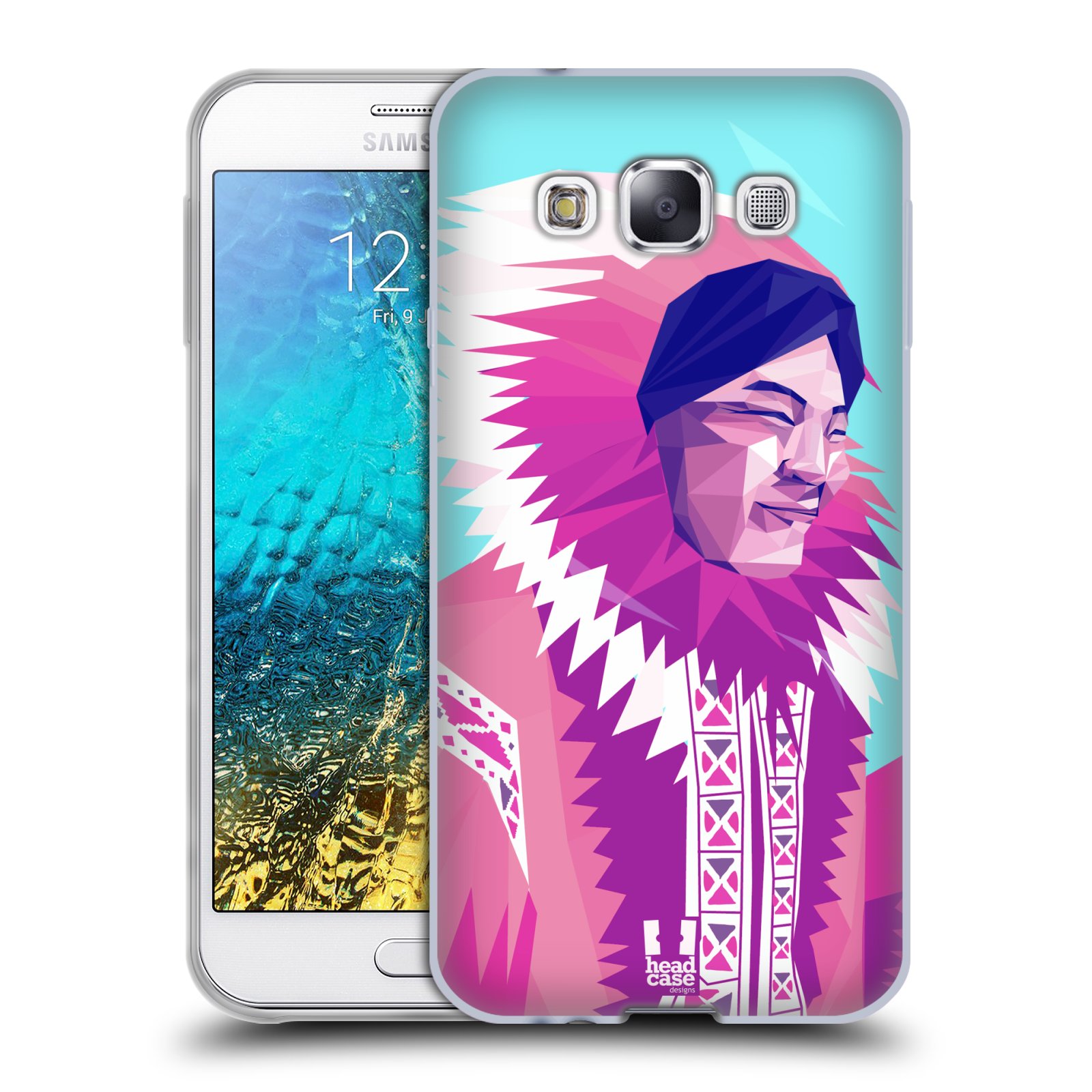 HEAD CASE silikonový obal na mobil Samsung Galaxy E5 vzor Lidé světa ESKYMÁK