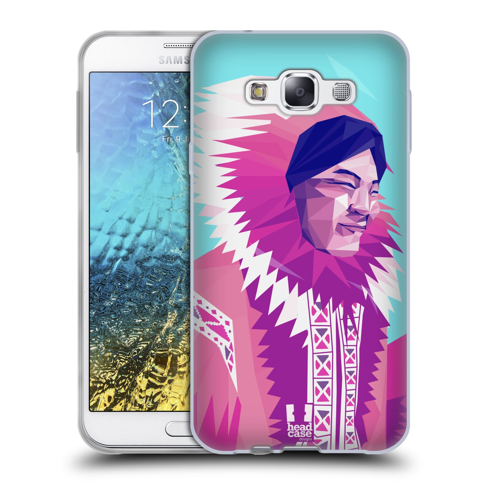 HEAD CASE silikonový obal na mobil Samsung Galaxy E7 vzor Lidé světa ESKYMÁK
