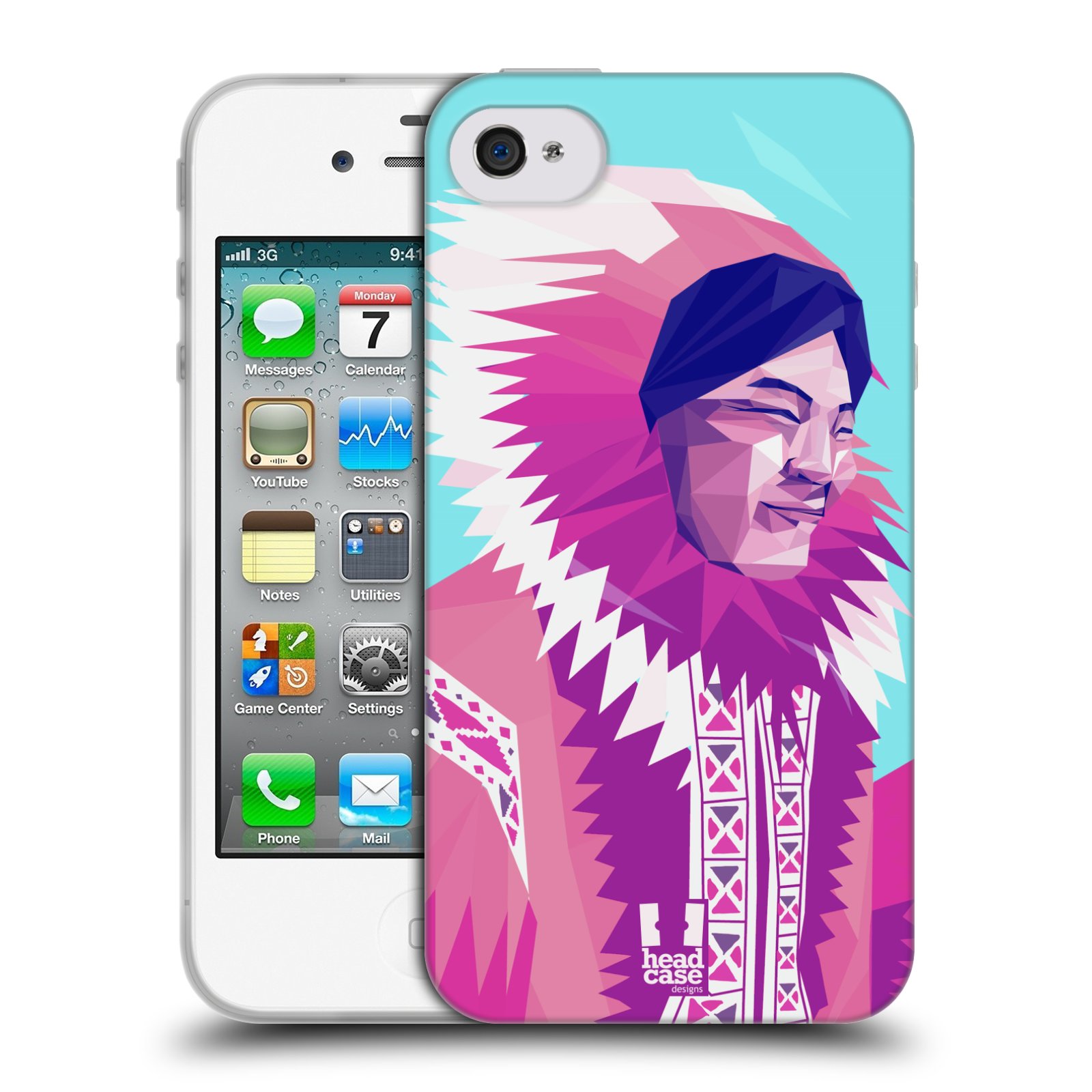 HEAD CASE silikonový obal na mobil Apple Iphone 4/4S vzor Lidé světa ESKYMÁK