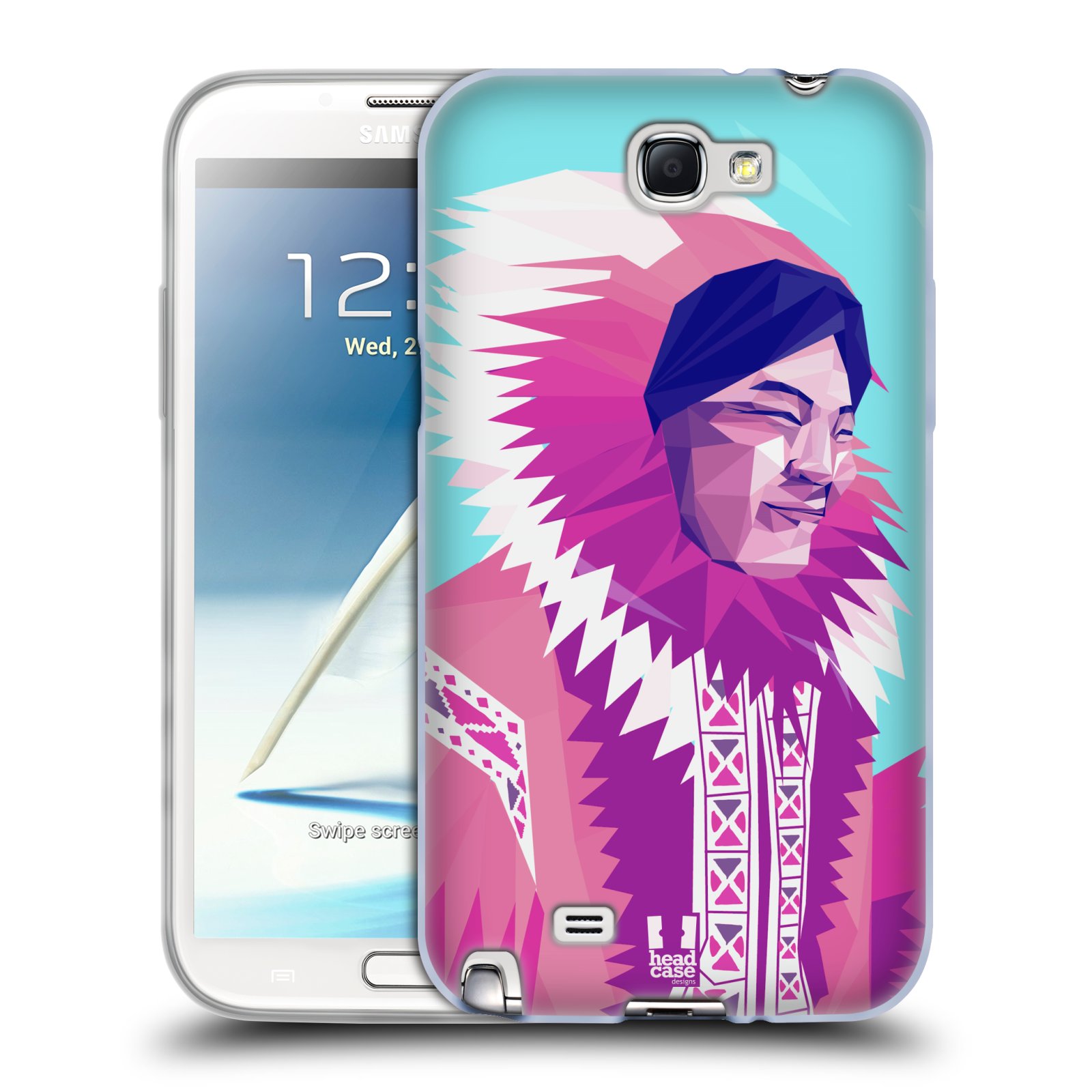 HEAD CASE silikonový obal na mobil Samsung Galaxy Note 2 (N7100) vzor Lidé světa ESKYMÁK