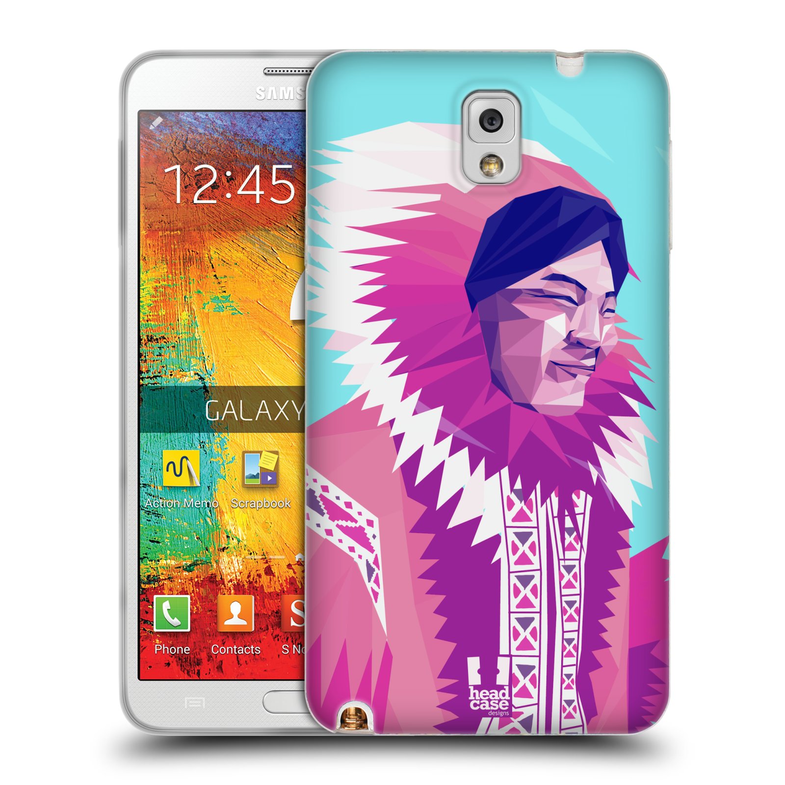 HEAD CASE silikonový obal na mobil Samsung Galaxy Note 3 (N9005) vzor Lidé světa ESKYMÁK