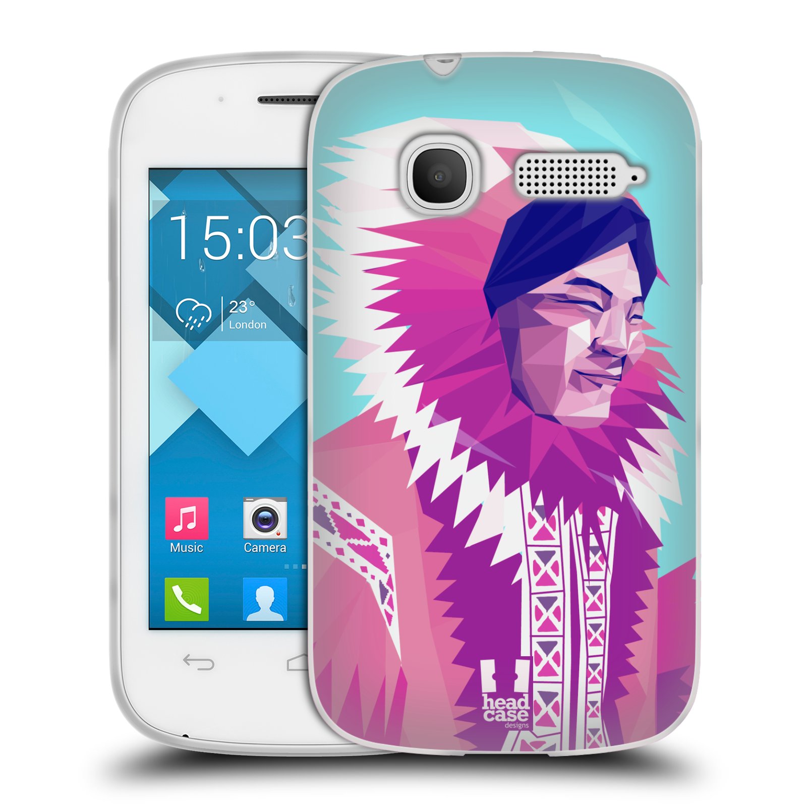 HEAD CASE silikonový obal na mobil Alcatel POP C1 OT-4015D vzor Lidé světa ESKYMÁK