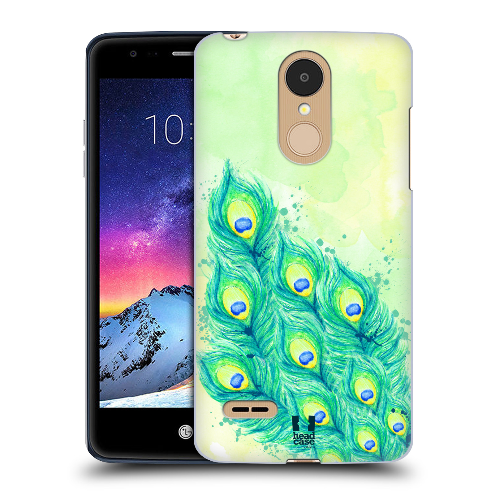 HEAD CASE plastový obal na mobil LG K9 / K8 2018 vzor Paví pírka barevná MODRÁ A ZELENÁ