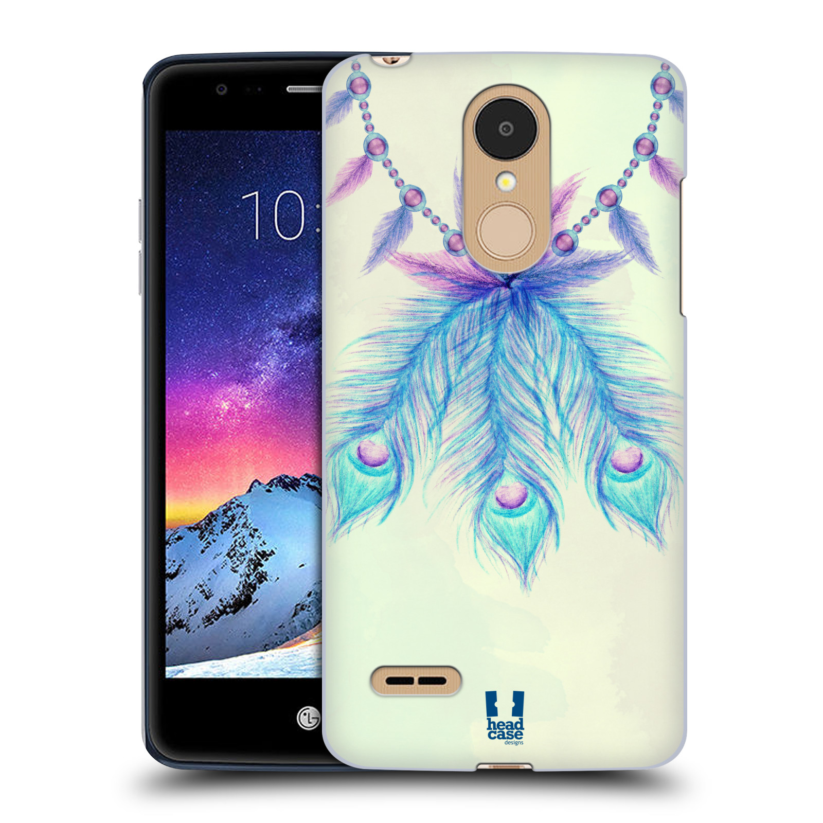 HEAD CASE plastový obal na mobil LG K9 / K8 2018 vzor Paví pírka barevná MODRÁ ŠTĚSTÍ