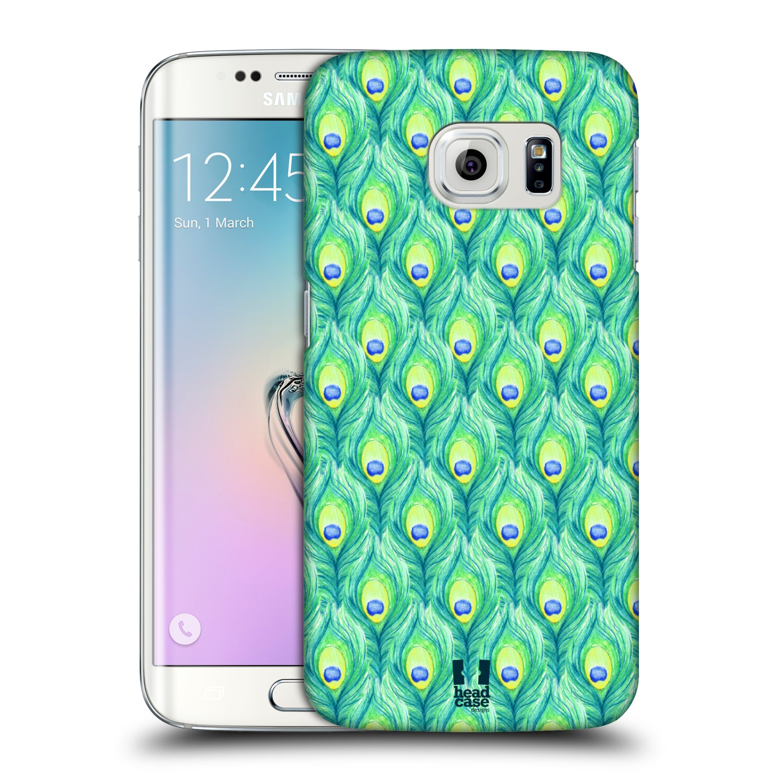 HEAD CASE plastový obal na mobil SAMSUNG Galaxy S6 EDGE (G9250, G925, G925F) vzor Paví pírka barevná ZELENÁ