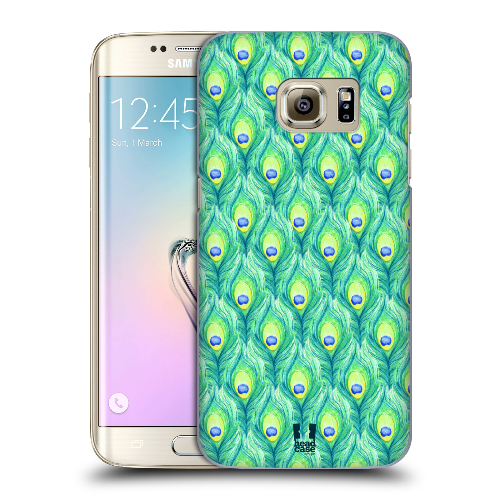 HEAD CASE plastový obal na mobil SAMSUNG GALAXY S7 EDGE vzor Paví pírka barevná ZELENÁ