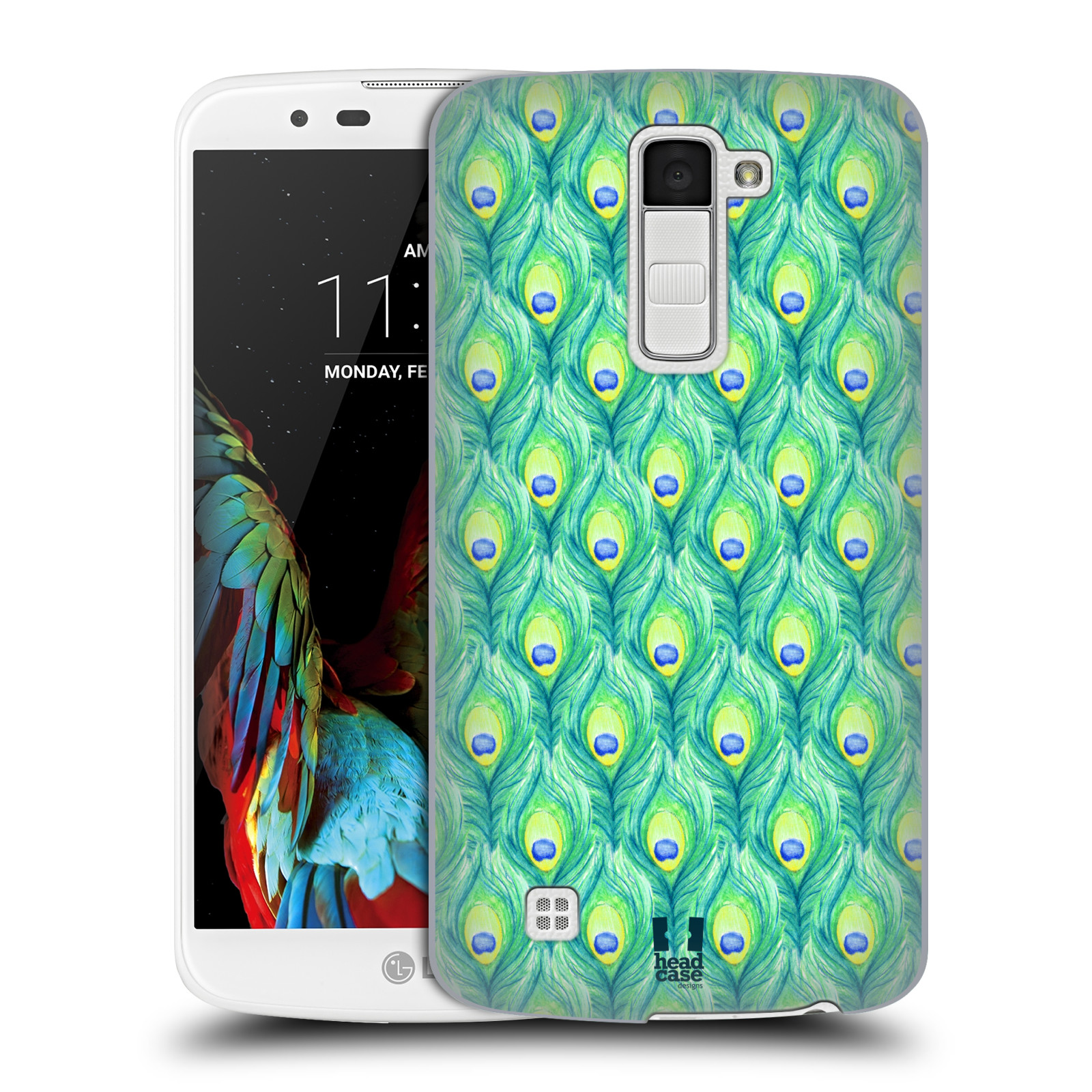HEAD CASE plastový obal na mobil LG K10 vzor Paví pírka barevná ZELENÁ