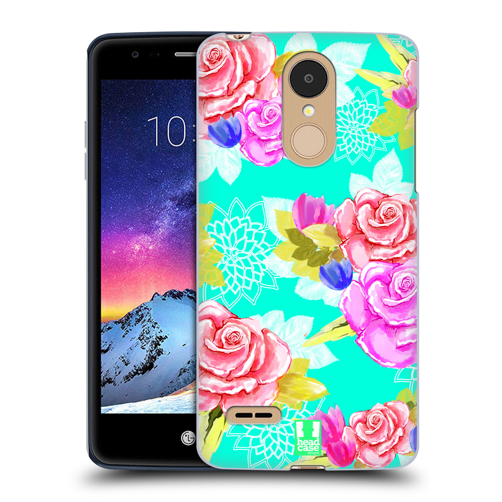 HEAD CASE plastový obal na mobil LG K9 / K8 2018 vzor Malované květiny barevné AQUA MODRÁ