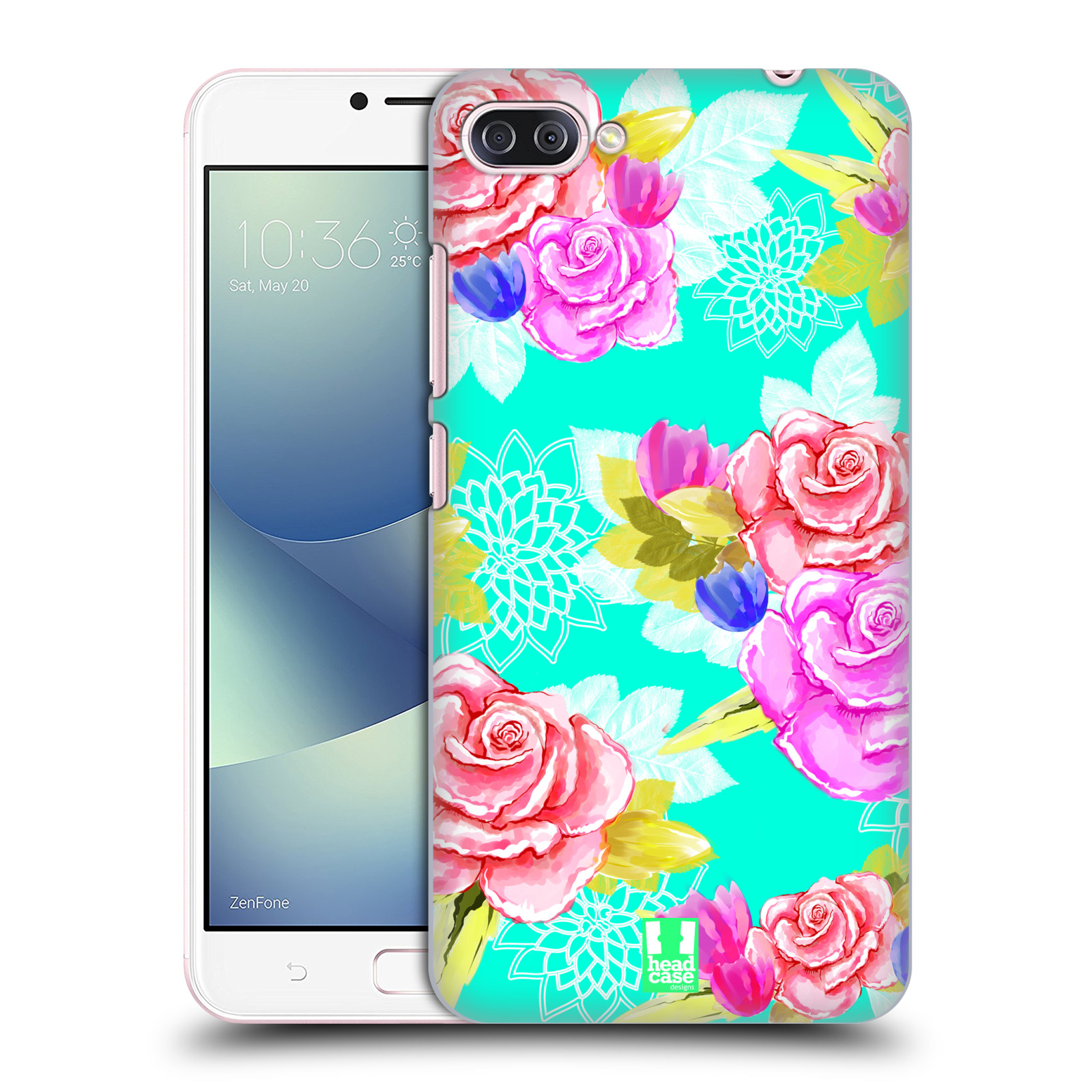HEAD CASE plastový obal na mobil Asus Zenfone 4 MAX ZC554KL vzor Malované květiny barevné AQUA MODRÁ