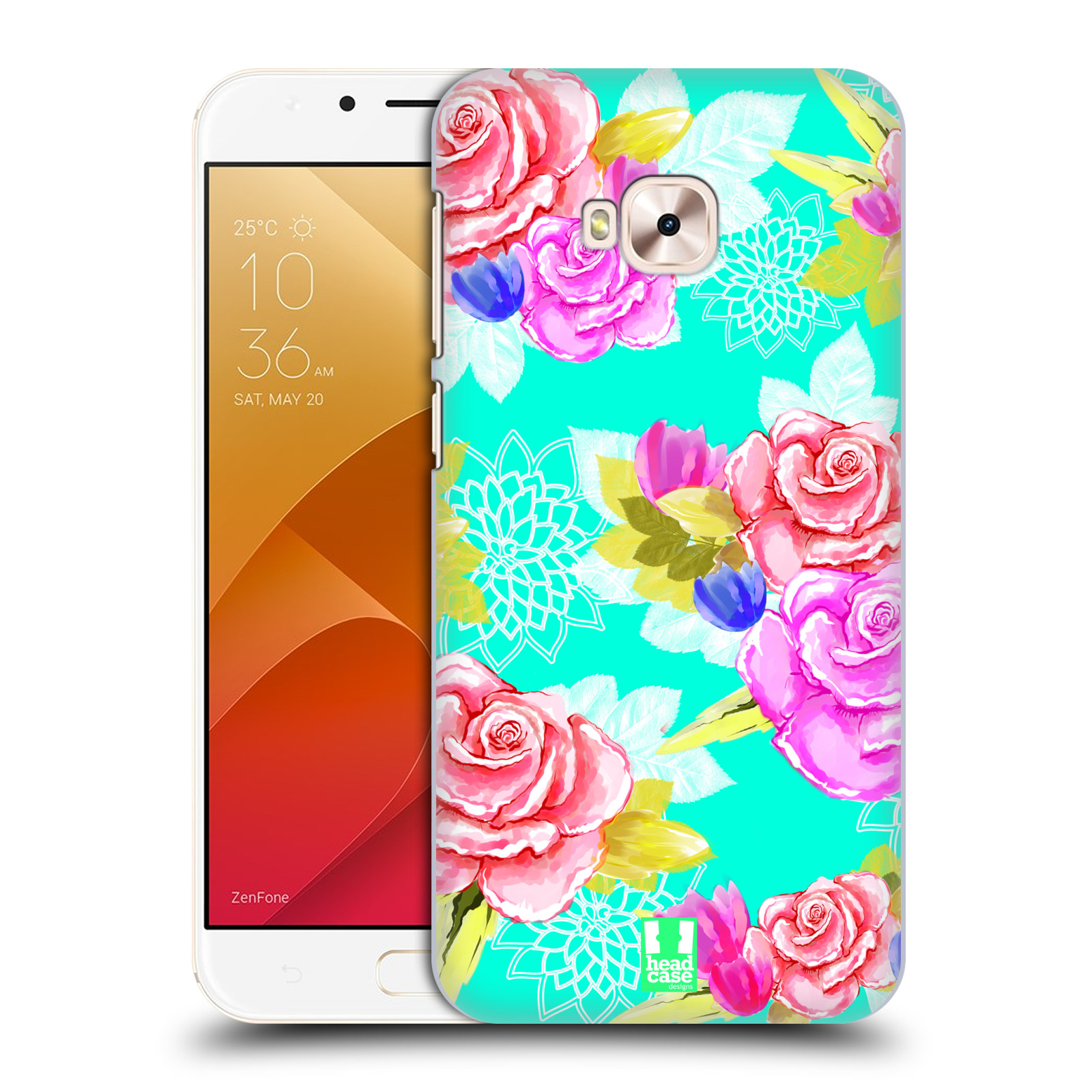 HEAD CASE plastový obal na mobil Asus Zenfone 4 Selfie Pro ZD552KL vzor Malované květiny barevné AQUA MODRÁ