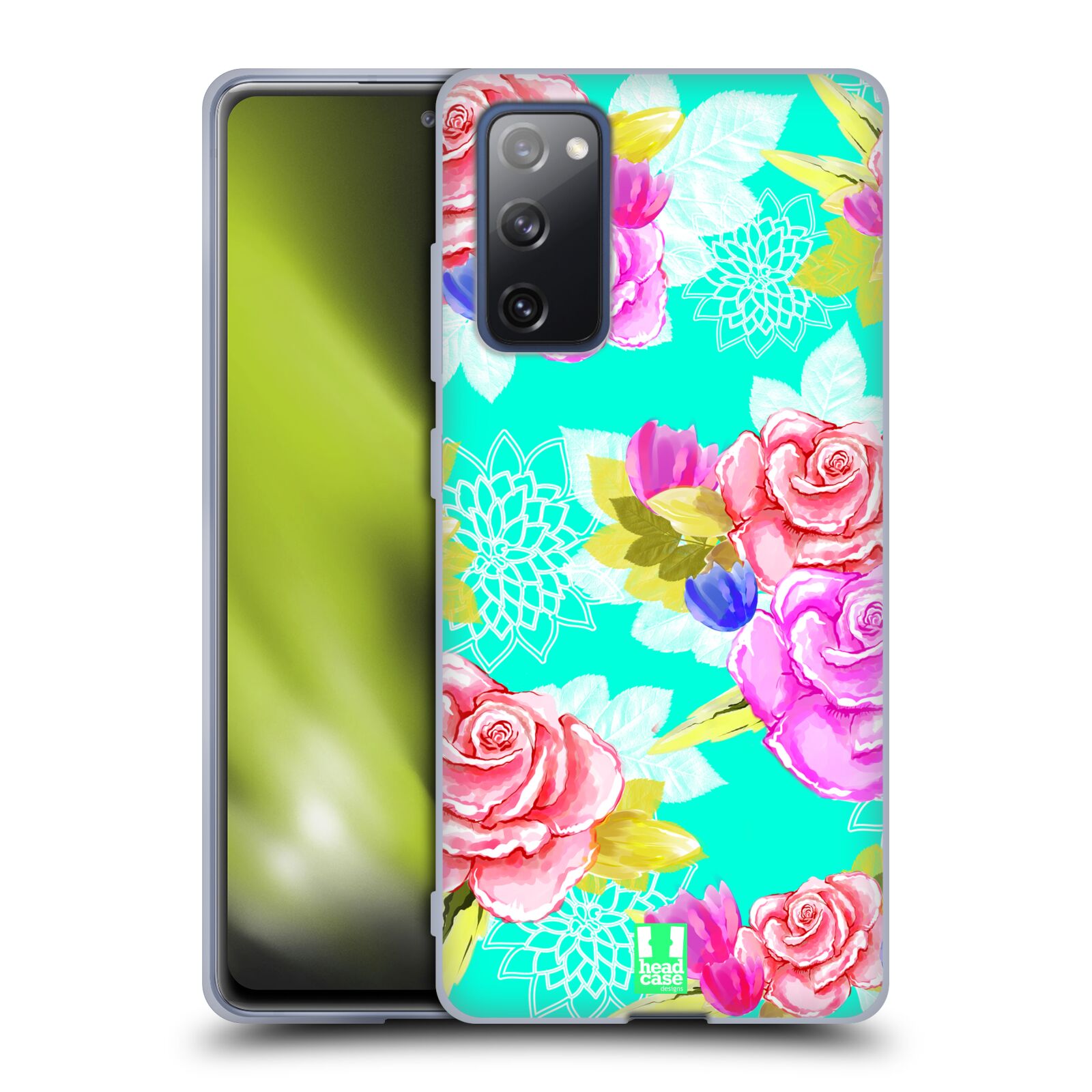 Plastový obal HEAD CASE na mobil Samsung Galaxy S20 FE / S20 FE 5G vzor Malované květiny barevné AQUA MODRÁ