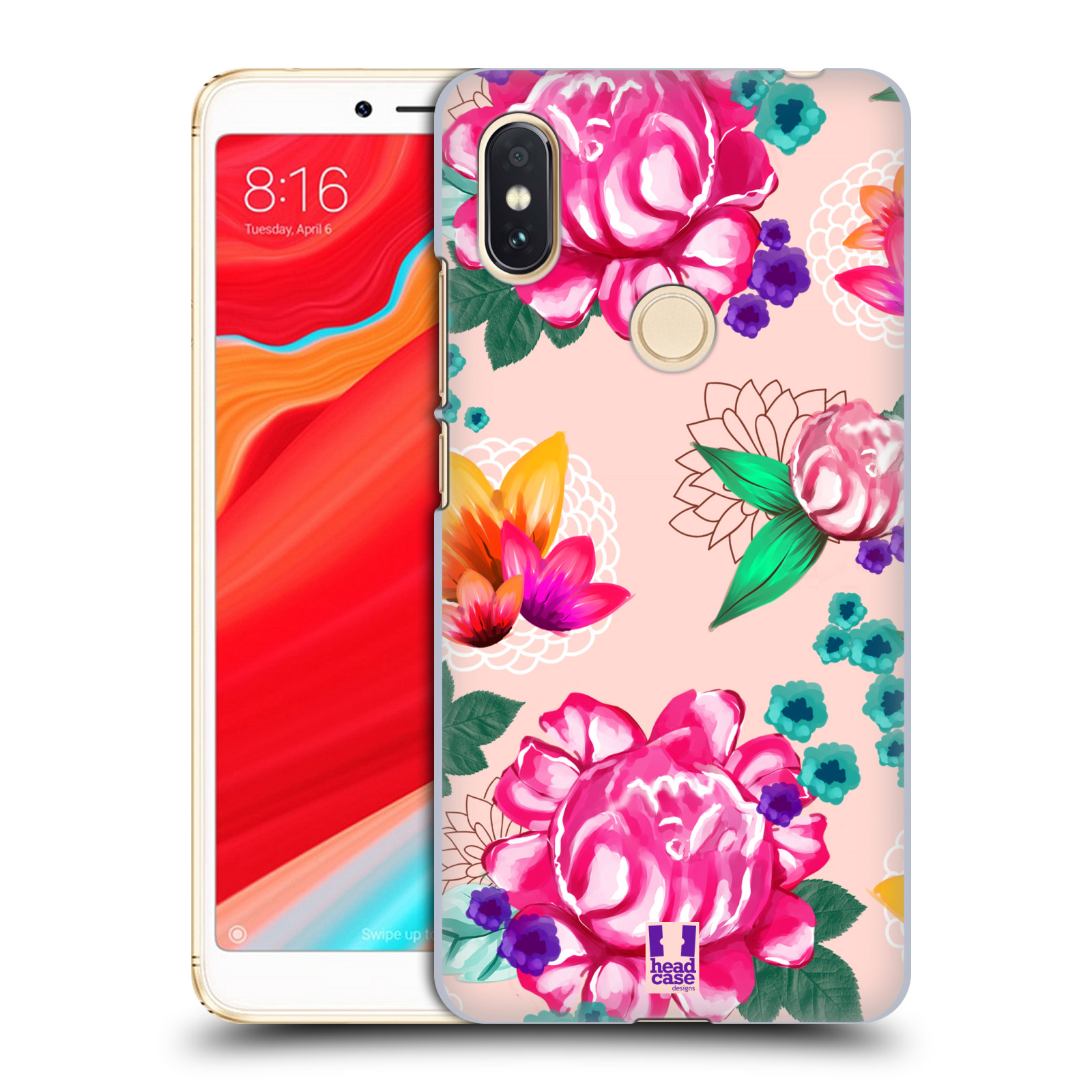 HEAD CASE plastový obal na mobil Xiaomi Redmi S2 vzor Malované květiny barevné SVĚTLE RŮŽOVÁ