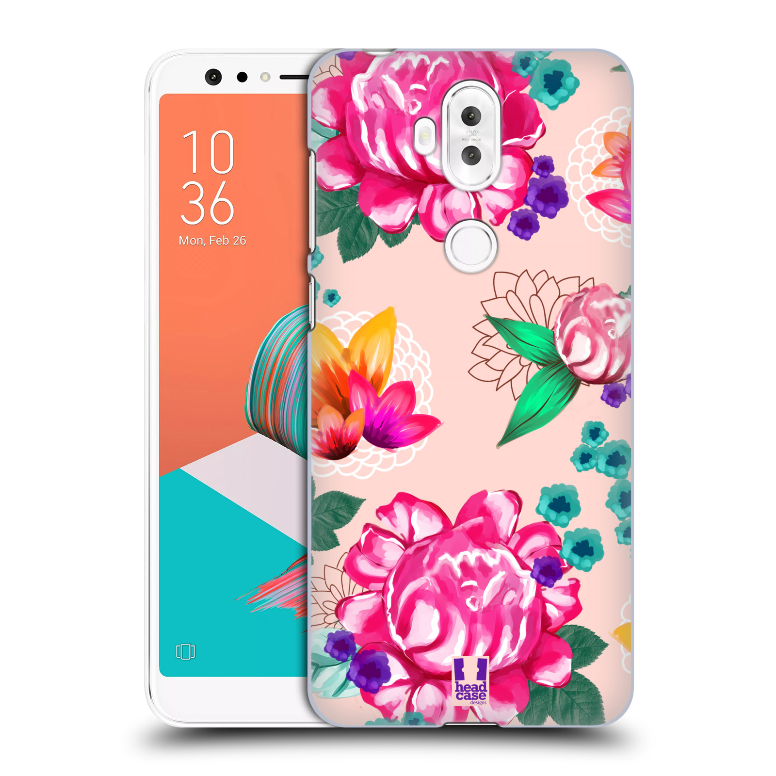 HEAD CASE plastový obal na mobil Asus Zenfone 5 LITE ZC600KL vzor Malované květiny barevné SVĚTLE RŮŽOVÁ