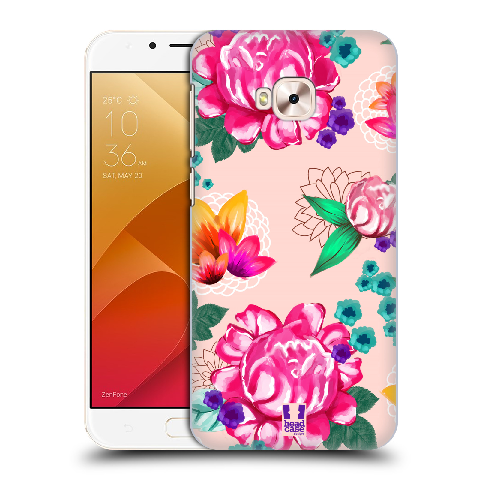 HEAD CASE plastový obal na mobil Asus Zenfone 4 Selfie Pro ZD552KL vzor Malované květiny barevné SVĚTLE RŮŽOVÁ